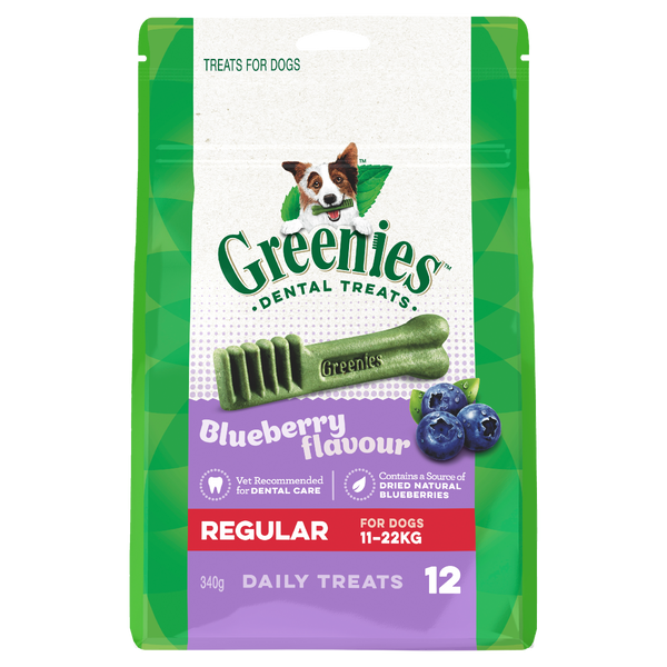 Greenies Dog Blueberry Dental Health Treats for Regular Dogs 340g