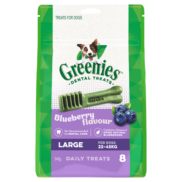 Greenies Dog Blueberry Dental Health Treats for Large Dogs 340g