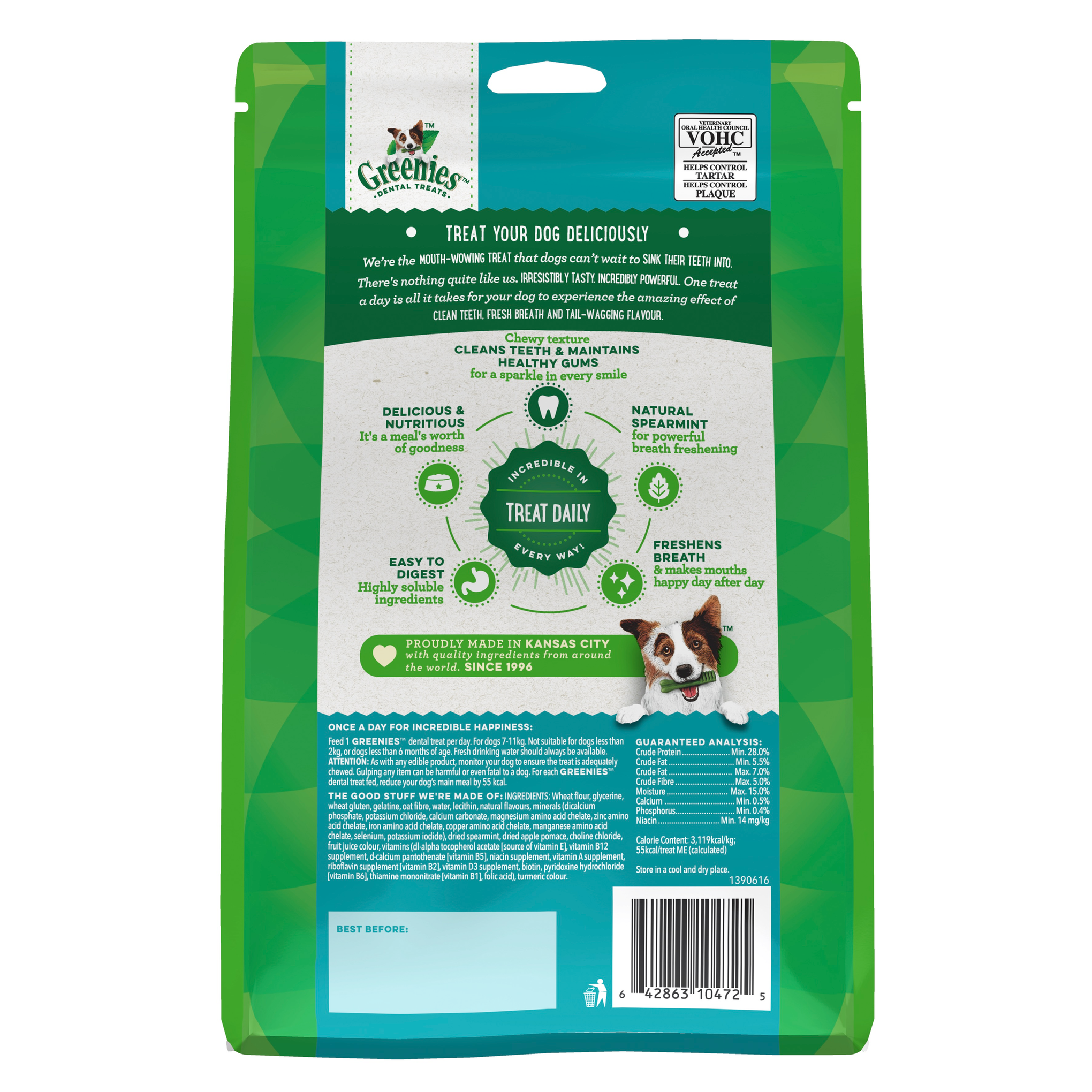 Greenies Dog Fresh Mint Dental Health Treats for Petite Dogs 340g