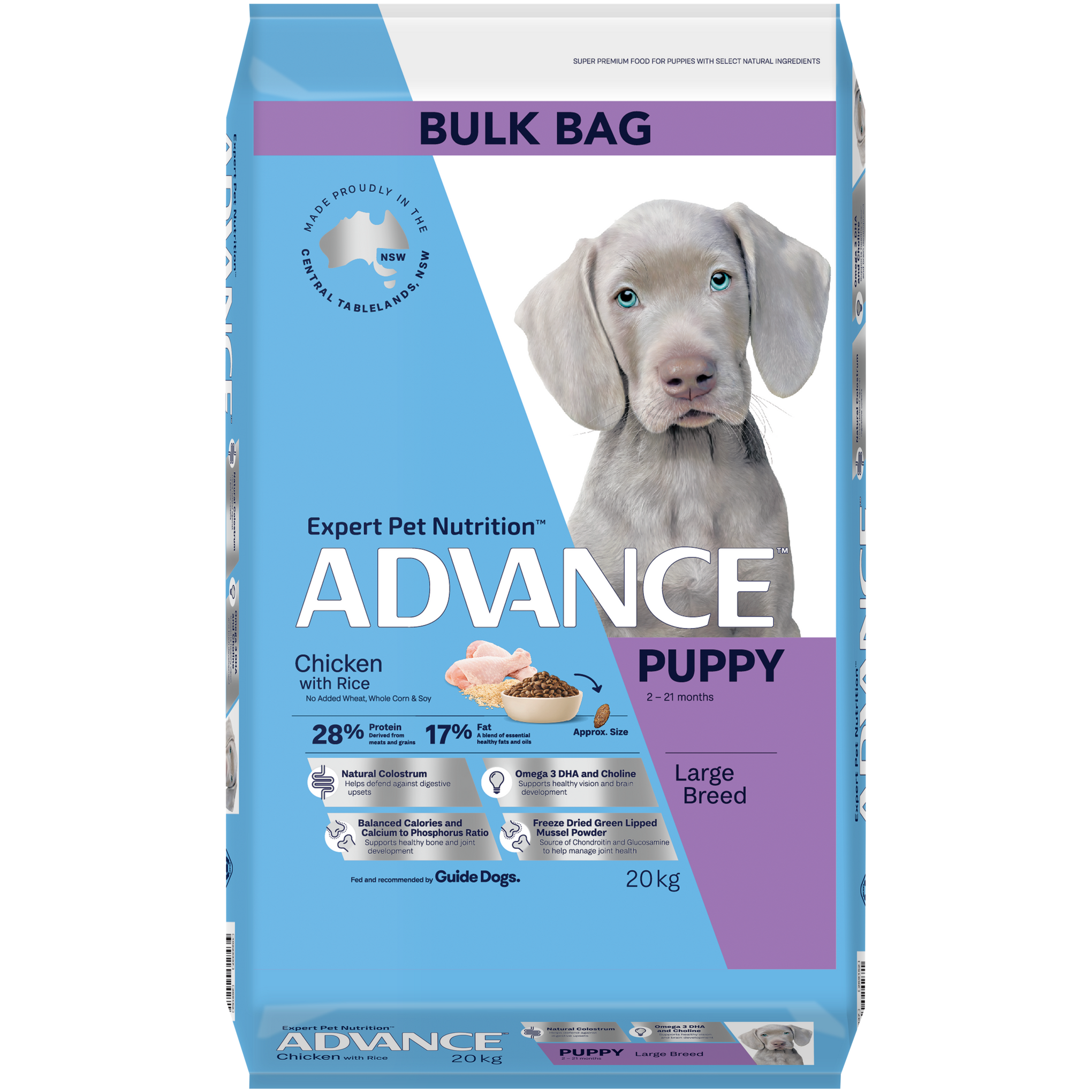 Advance Chicken and Rice Puppy Large Breed Dry Dog Food 20kg