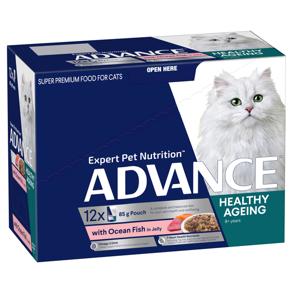 Advance Ocean Fish in Jelly Healthy Ageing Mature Wet Cat Food 85g x 12