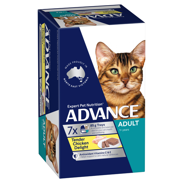 Advance Tender Chicken Delight Adult Wet Cat Food Trays 85g x 7