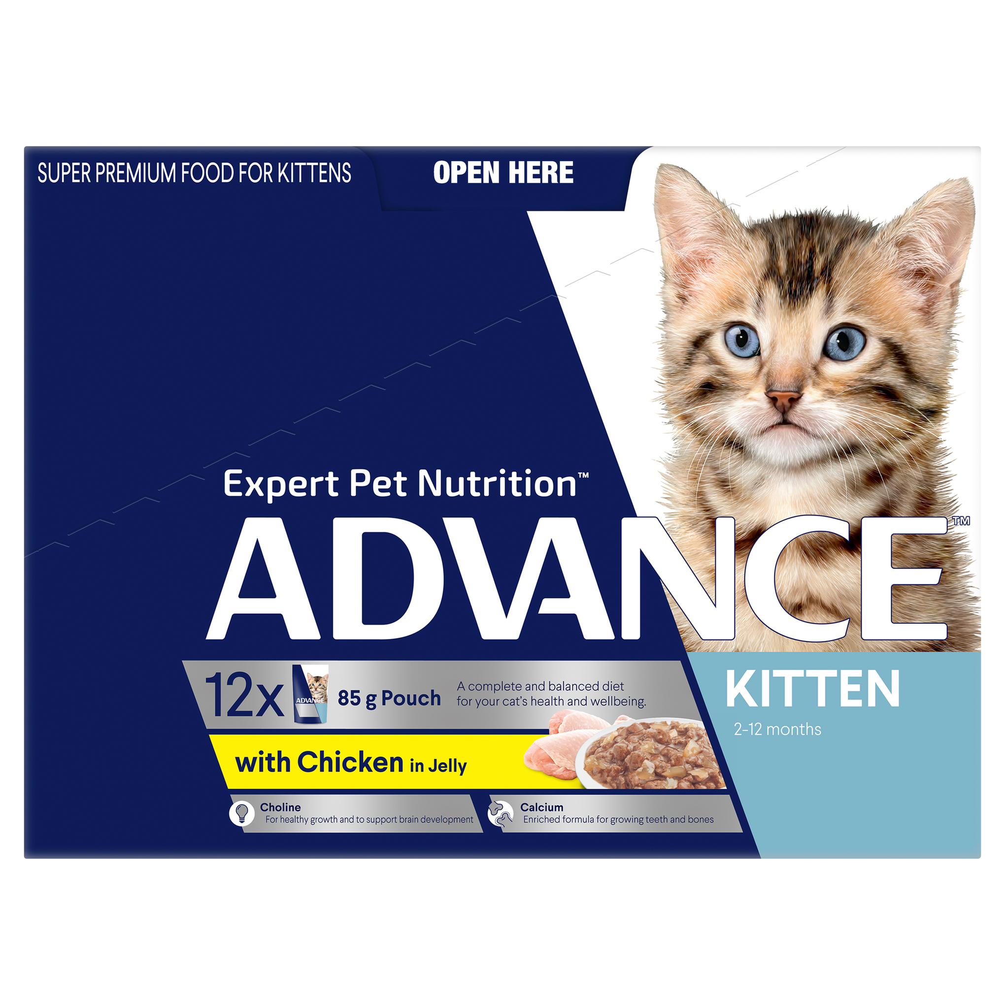 Advance Chicken in Jelly Kitten Wet Food Tray 85g x 12