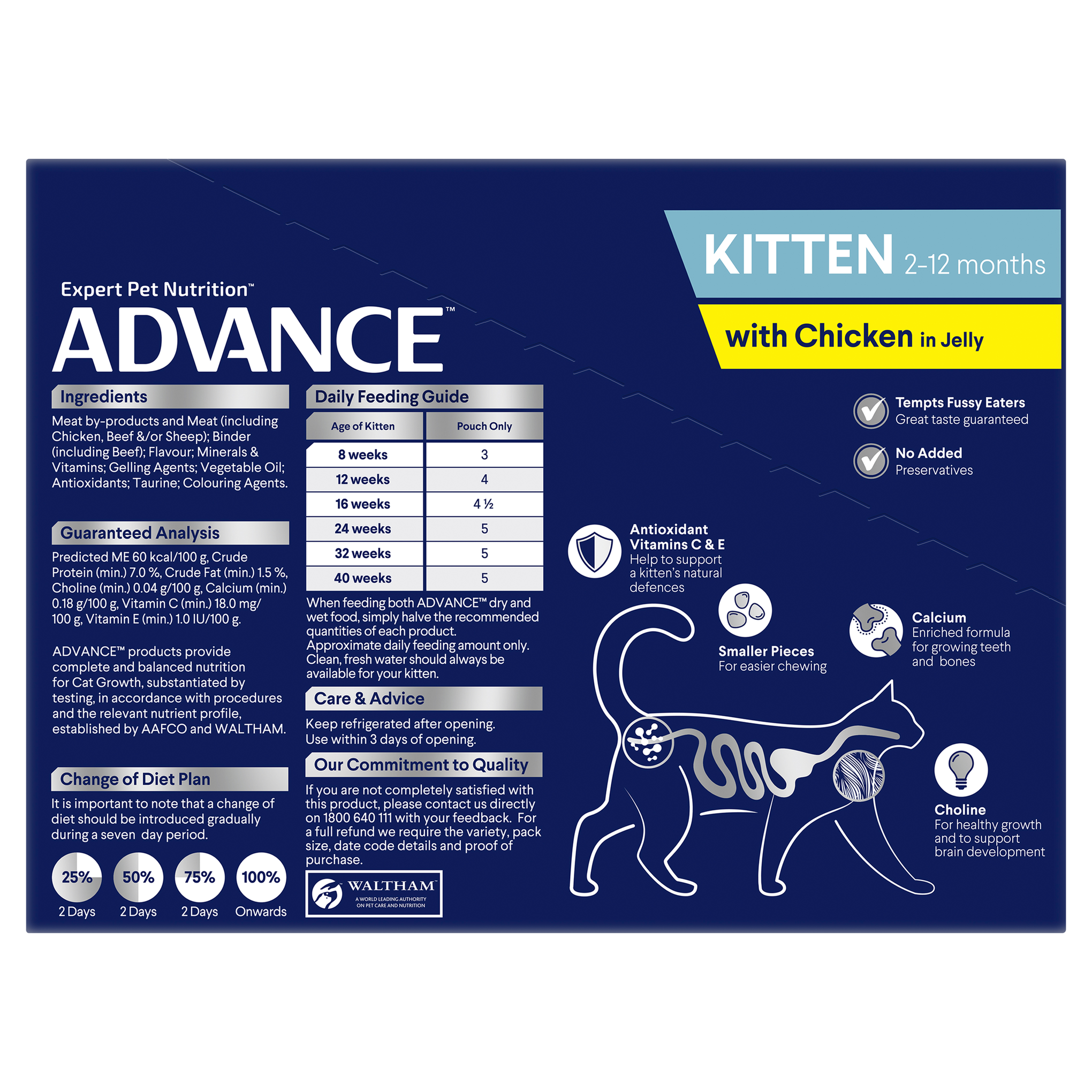 Advance Chicken in Jelly Kitten Wet Food Tray 85g x 12