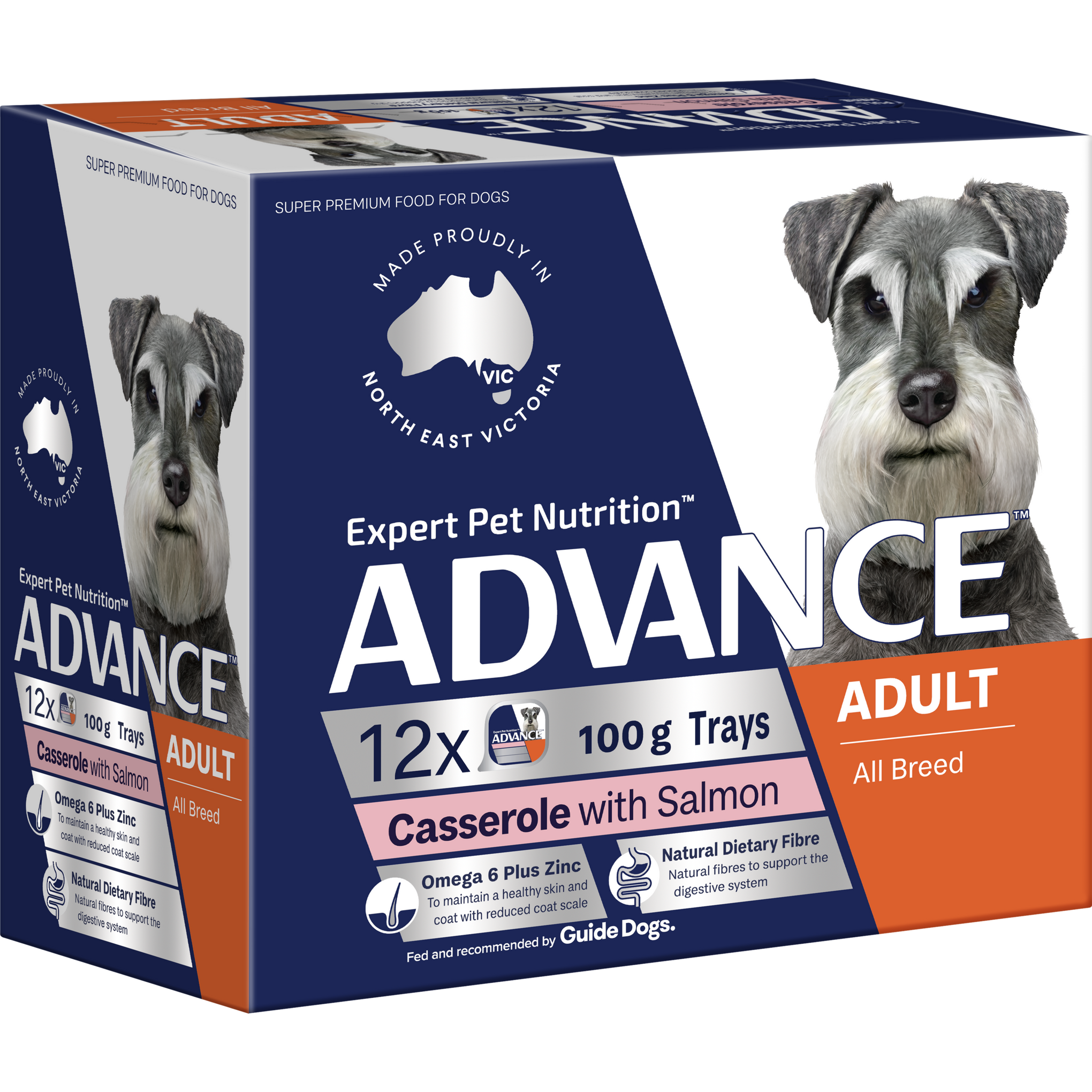 Advance Casserole with Salmon All Breed Adult Wet Dog Food Tray 100g x 12