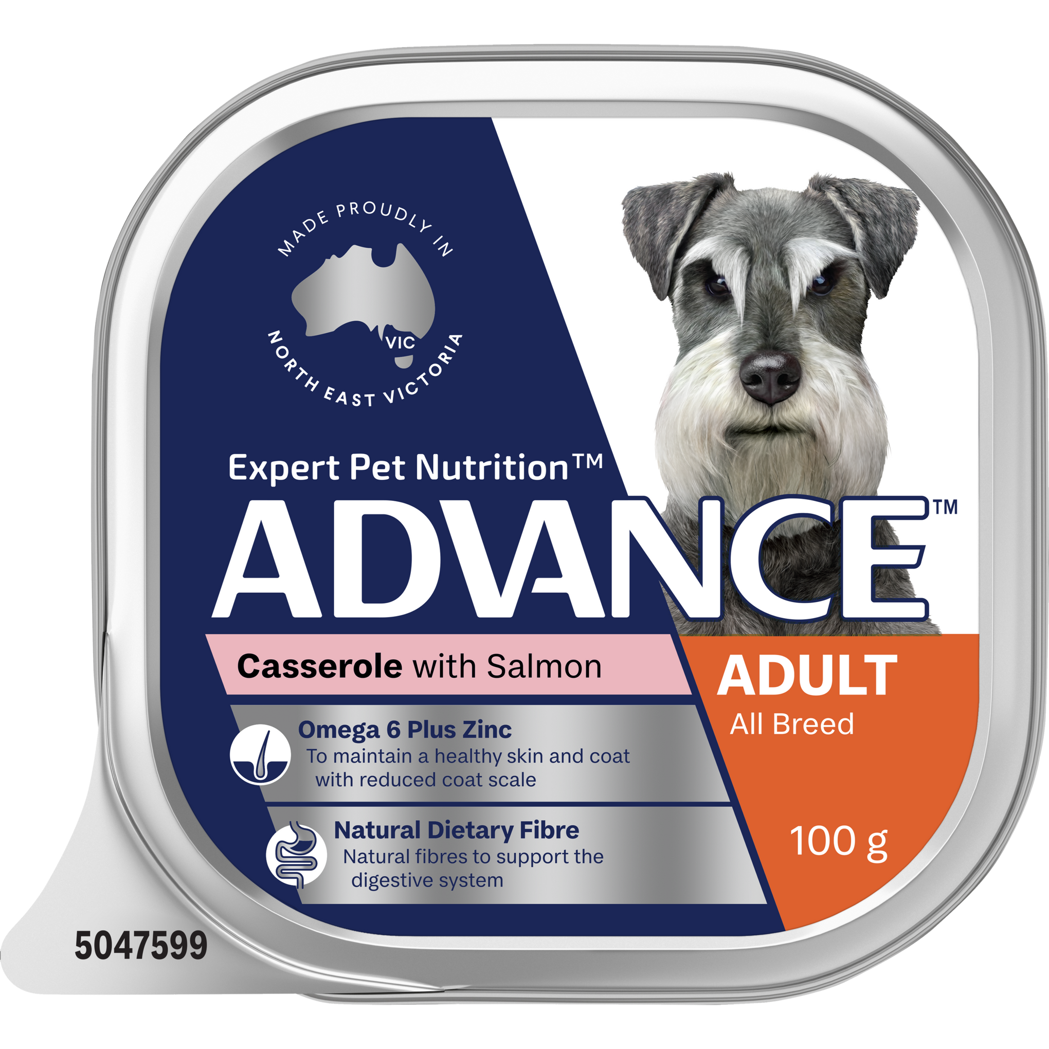 Advance Casserole with Salmon All Breed Adult Wet Dog Food Tray 100g x 12