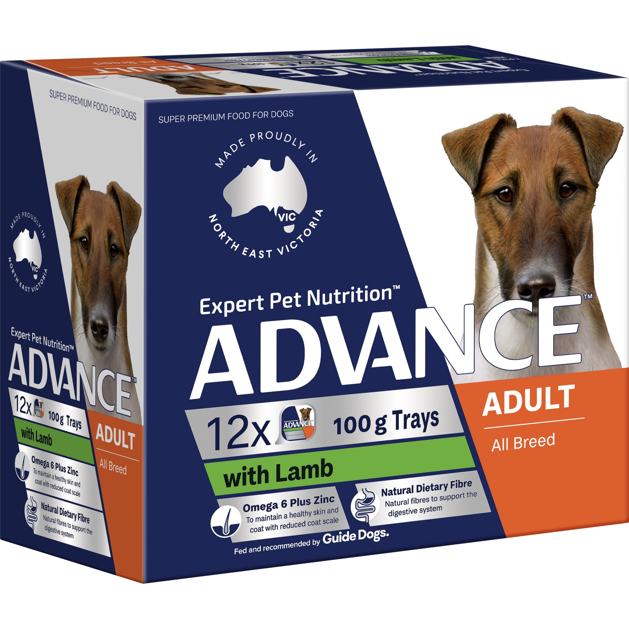 Advance Lamb All Breed Adult Wet Dog Food Trays 100g x 12