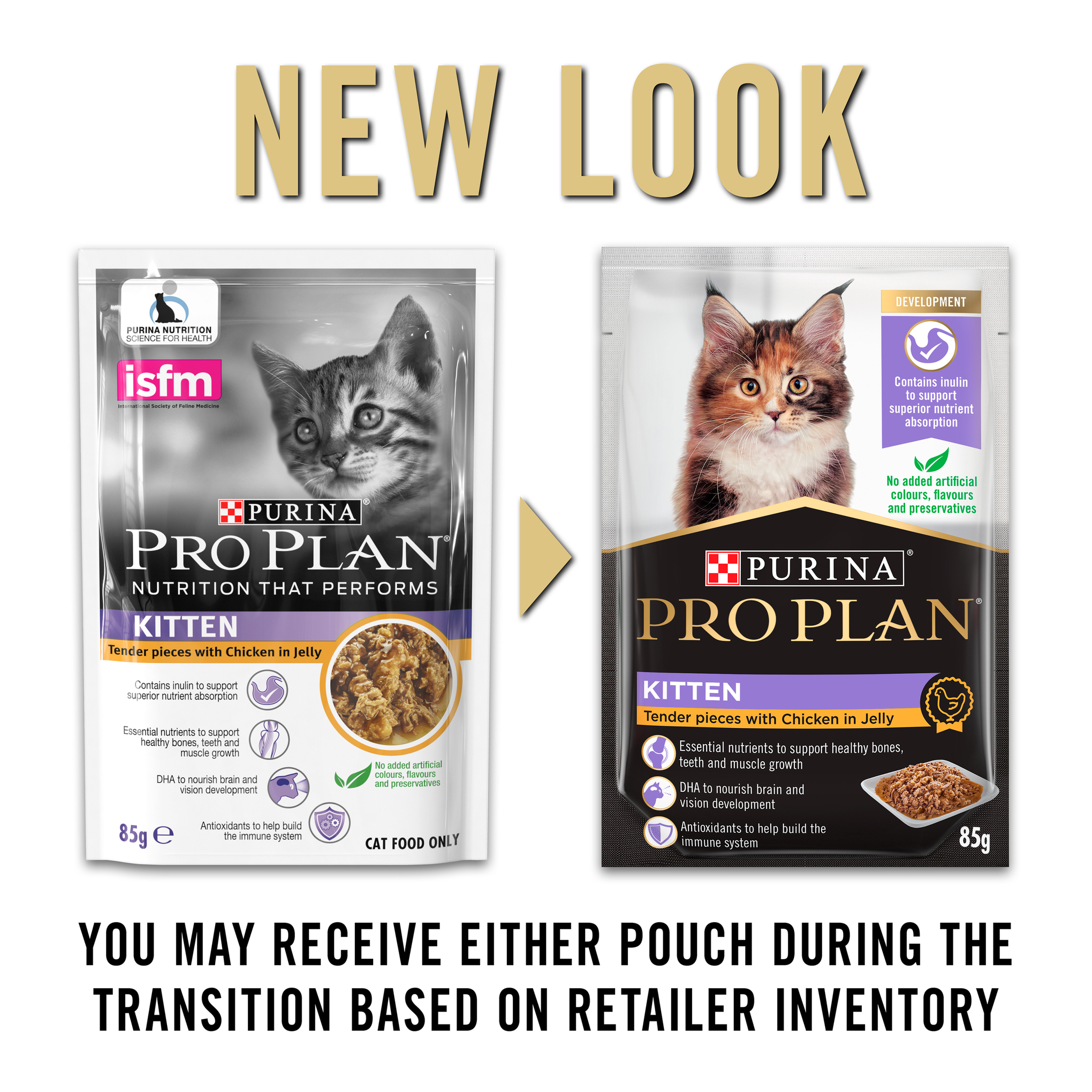 Pro Plan Chicken Kitten Wet Cat Food Pouches 85g x 12