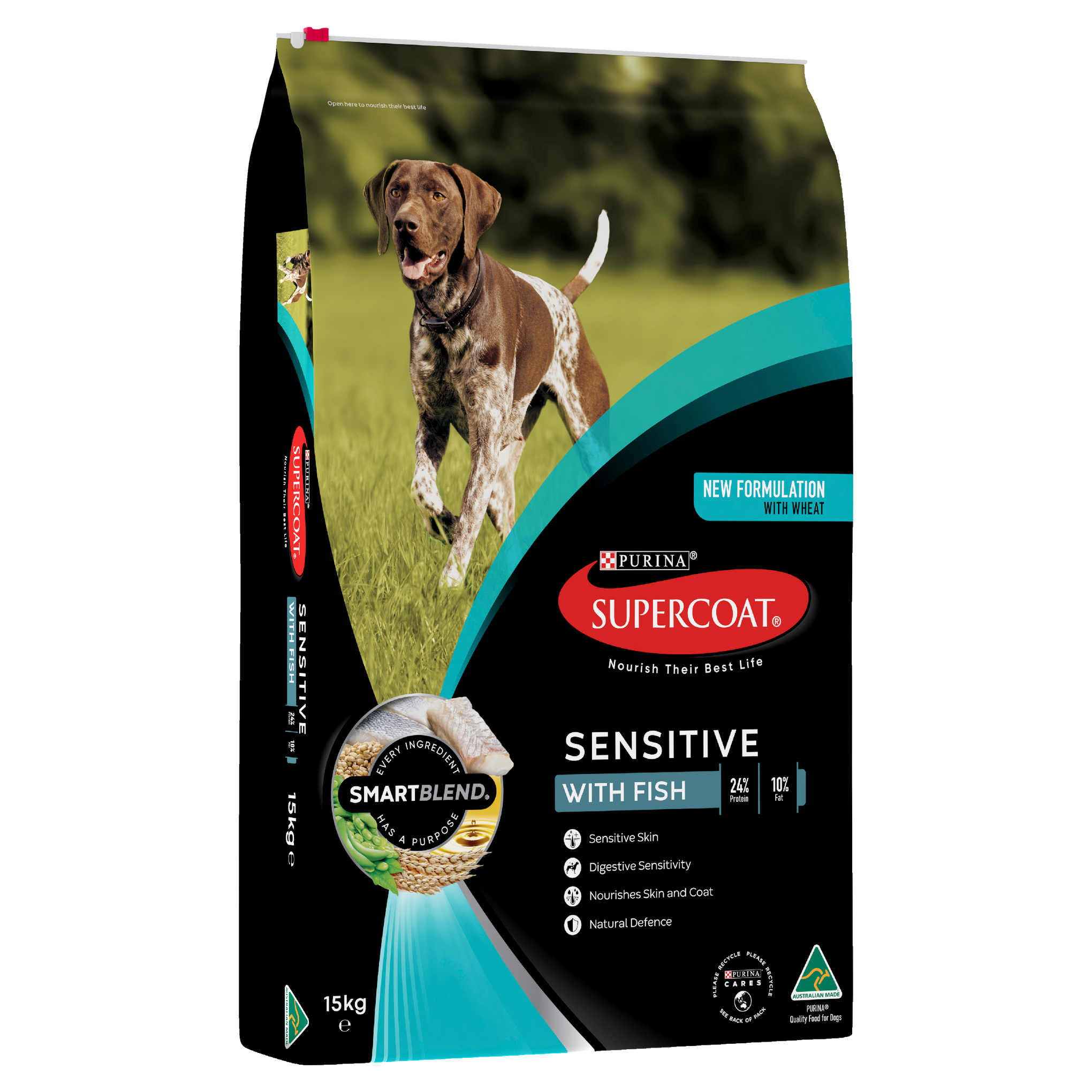 Supercoat Fish Sensitive Skin and Stomach Adult Dry Dog Food 15kg