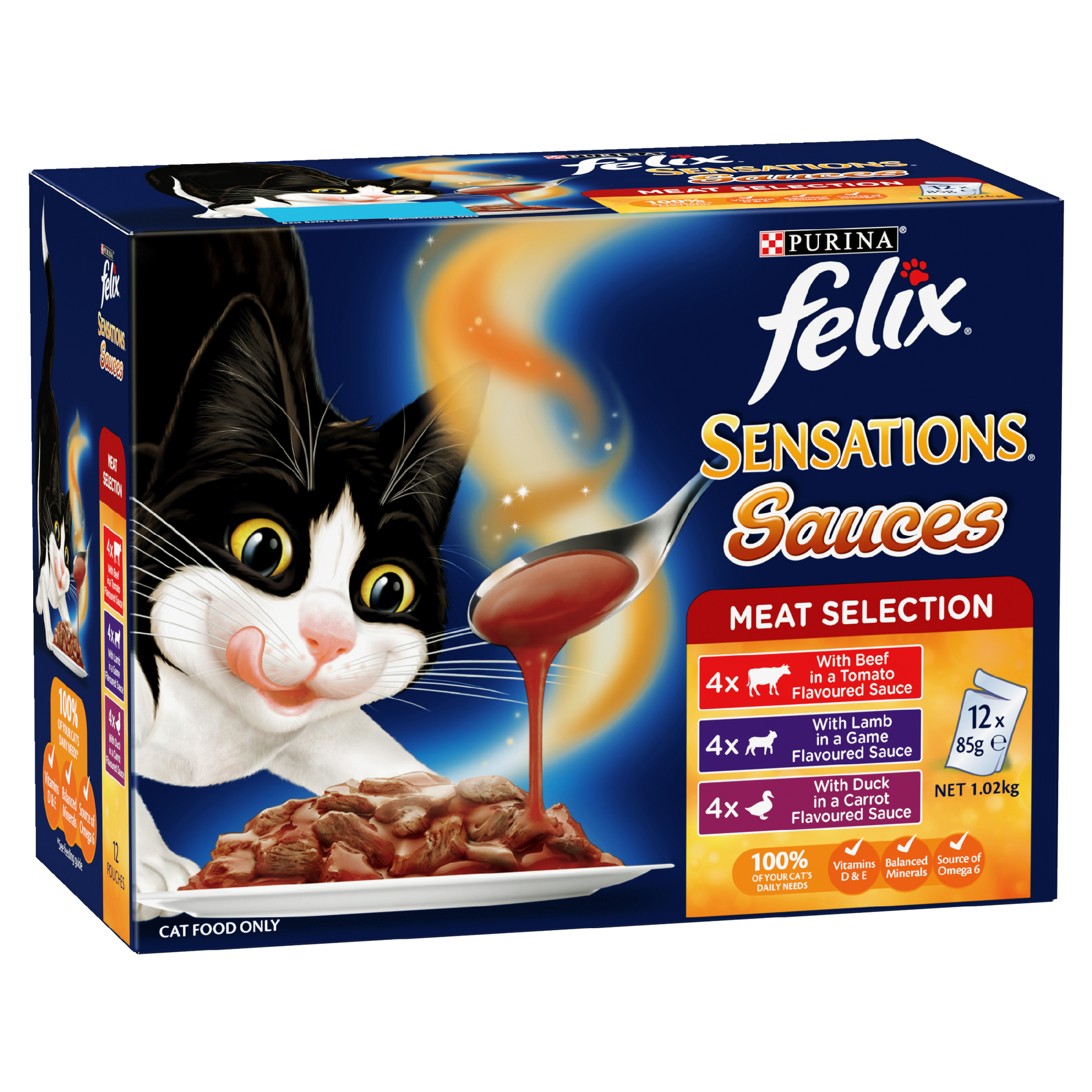 Felix Sensations Sauces Meat Selection Adult Wet Cat Food 85g x 12