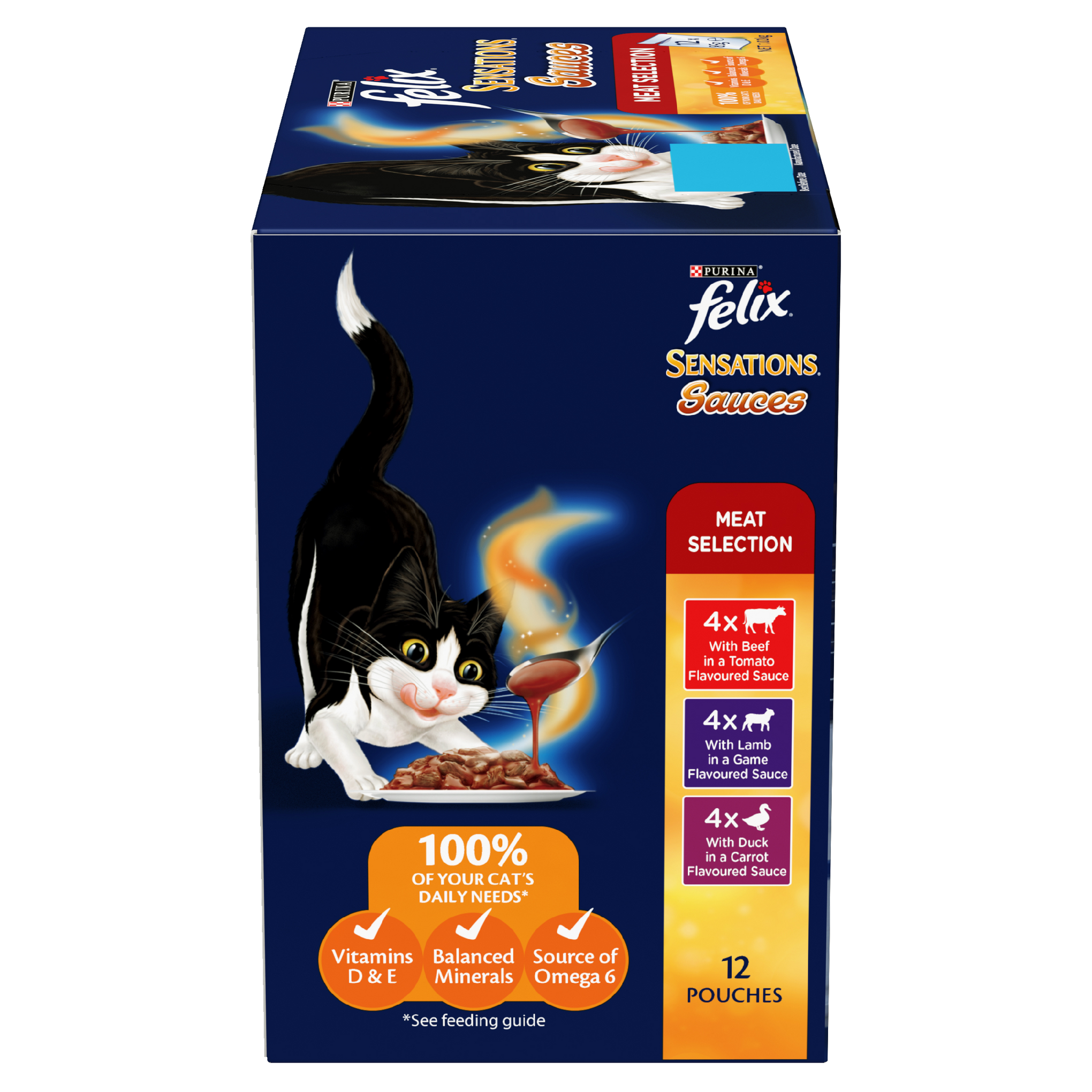 Felix Sensations Sauces Meat Selection Adult Wet Cat Food 85g x 12