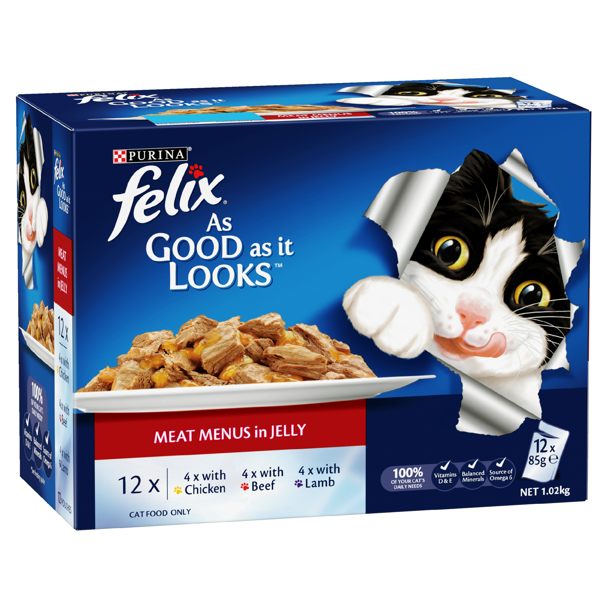 Felix As Good As It Looks Meat Menu Adult Wet Cat Food 85g x 12