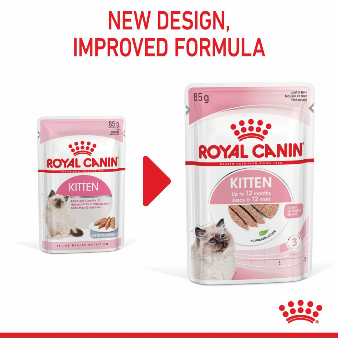 Royal Canin Kitten Instinctive with Loaf Wet Cat Food Pouches 85g x 12