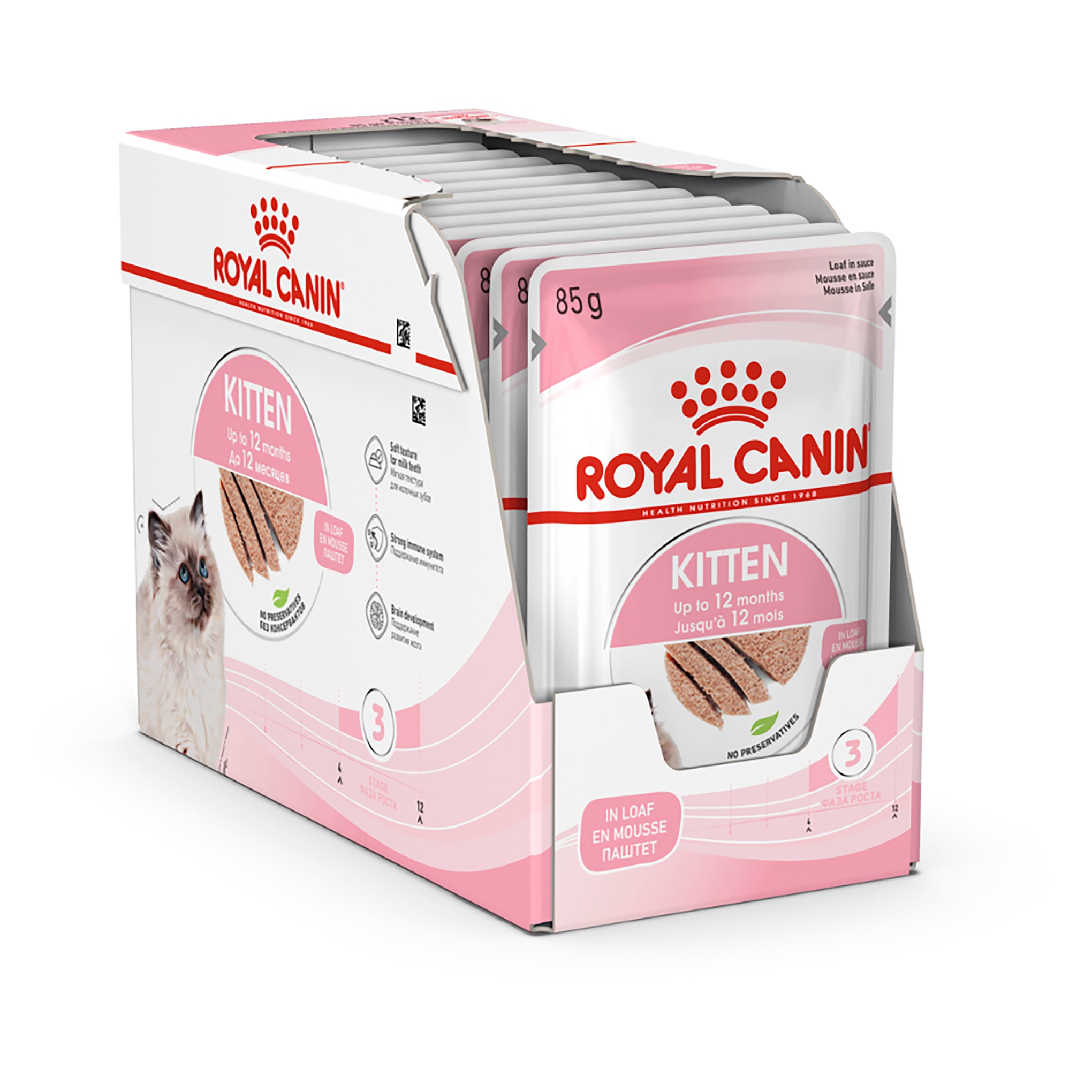 Royal Canin Kitten Instinctive with Loaf Wet Cat Food Pouches 85g x 12