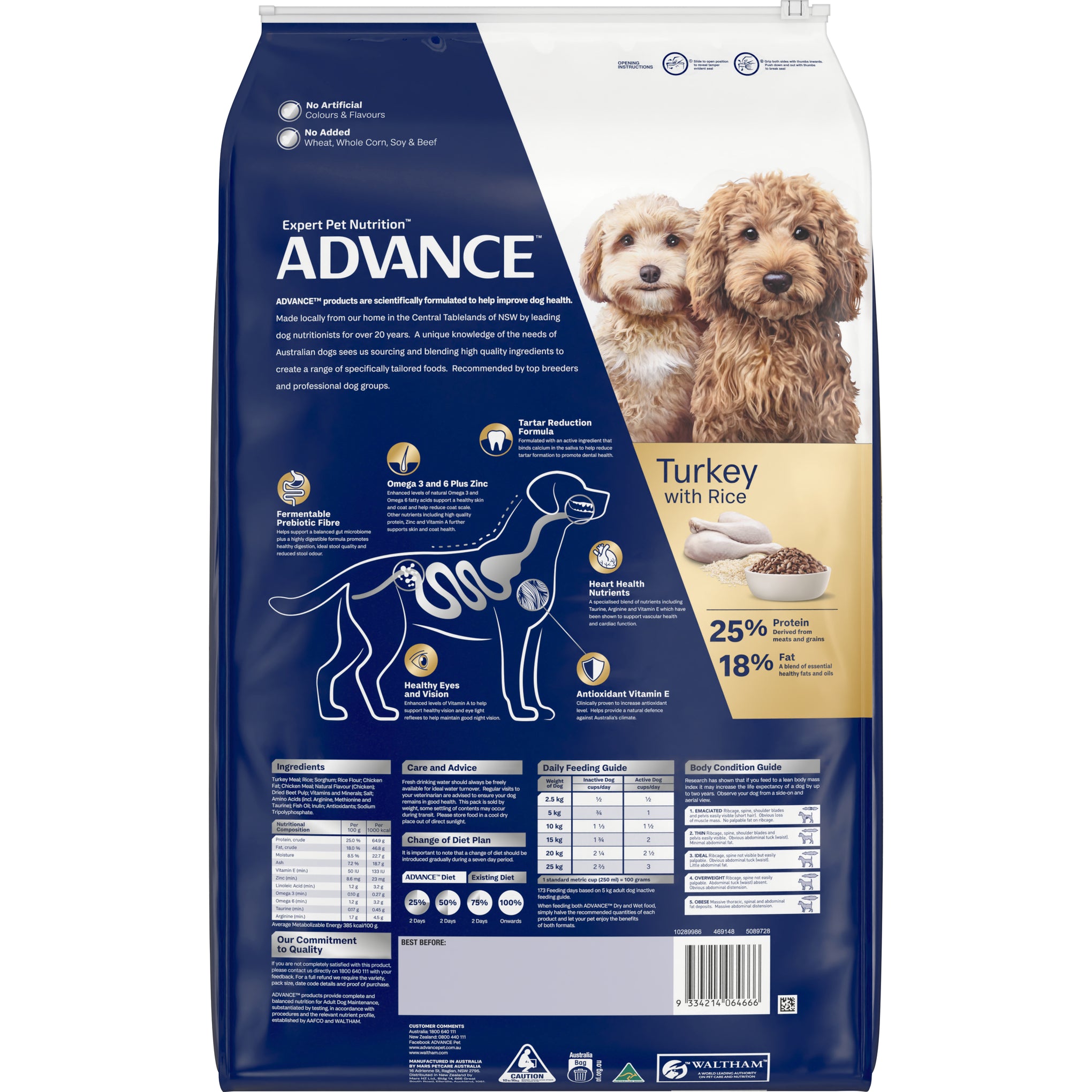 Advance Turkey with Rice Small Oodles Adult Dry Dog Food