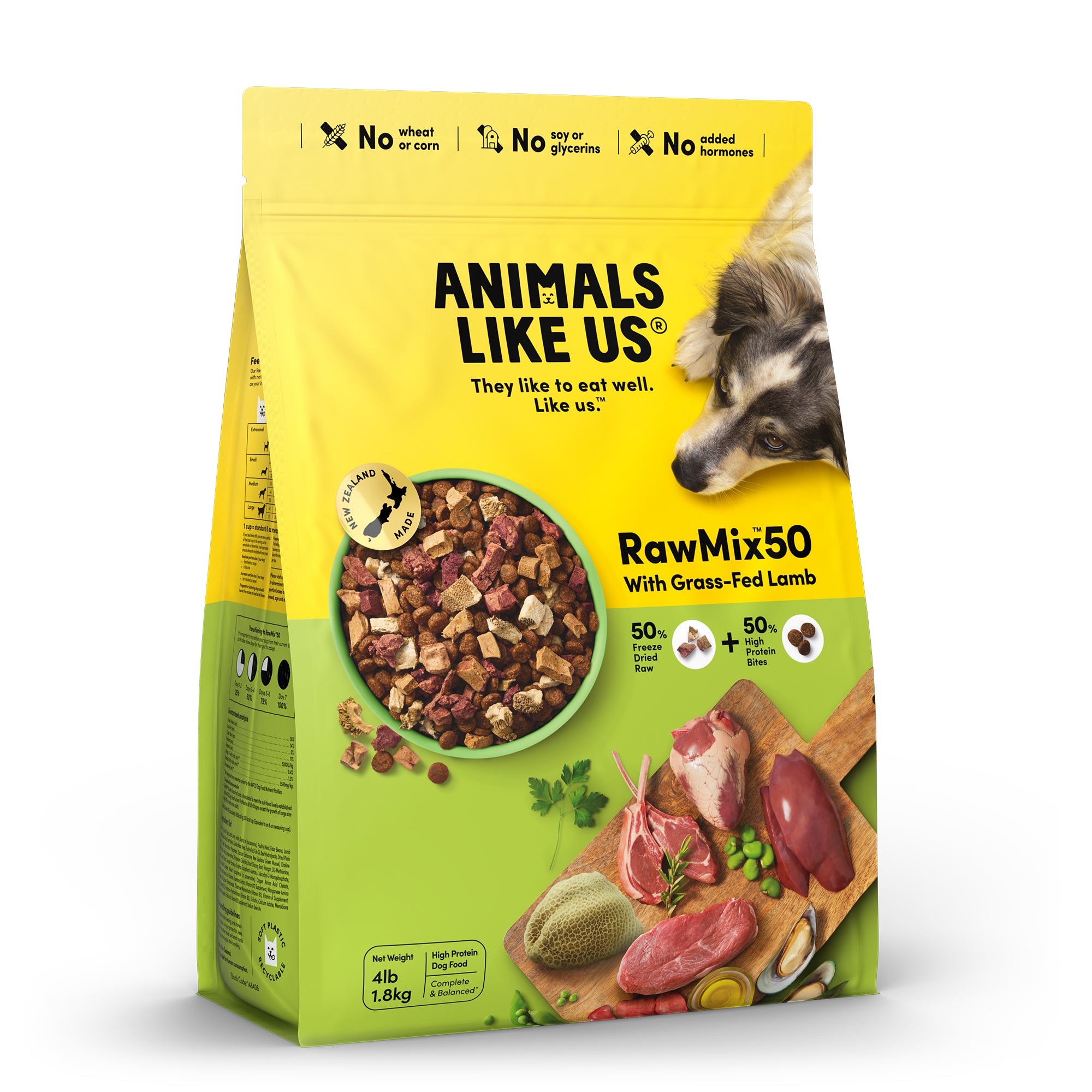 Animals Like Us RawMix50 with Grass-Fed Lamb Dog Food