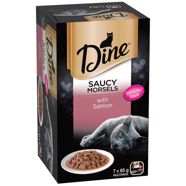 Dine Classic Saucy Morsels With Salmon Multipack Wet Cat Food 85g x 7