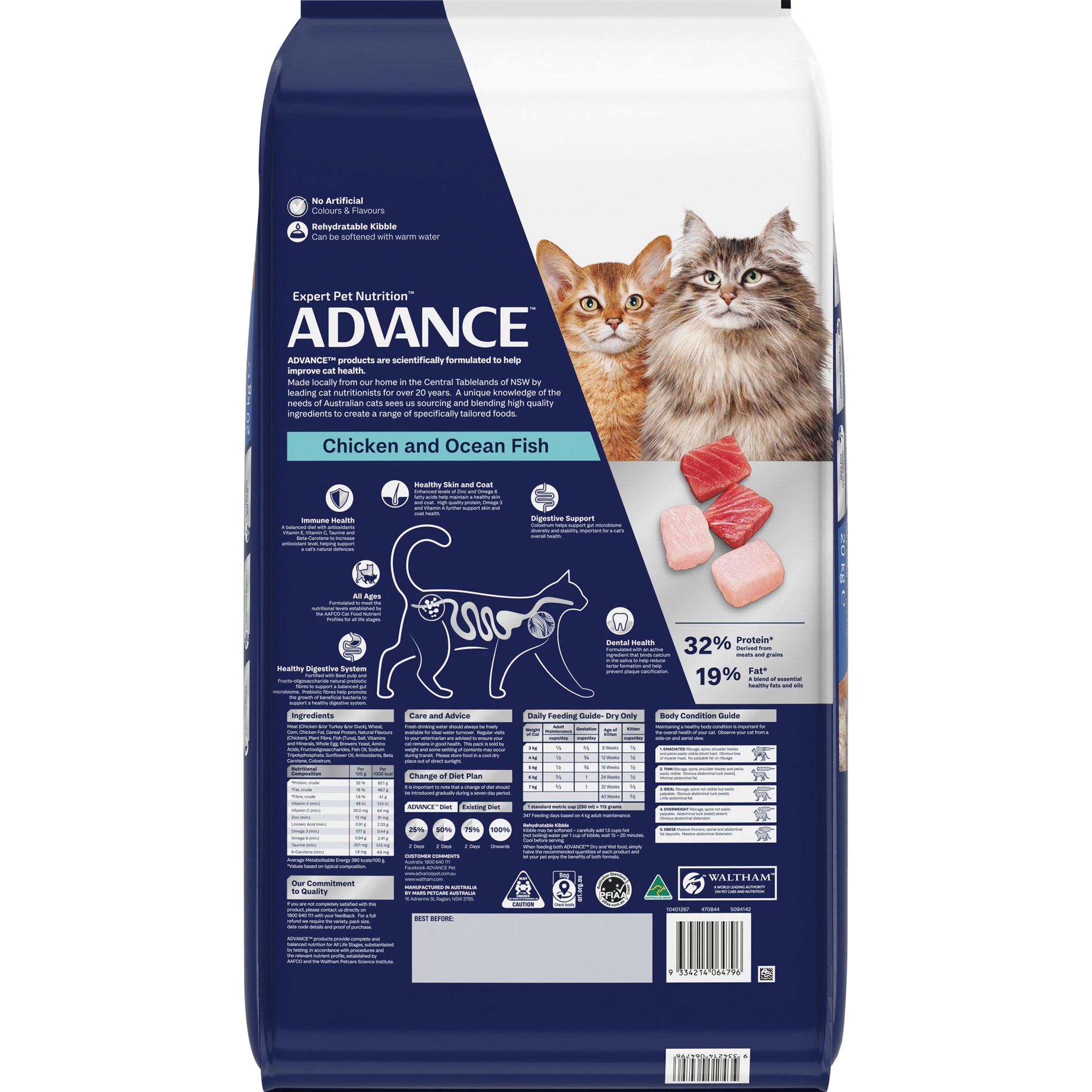 Advance Chicken and Ocean Fish Adult Dry Multi-Cat Food