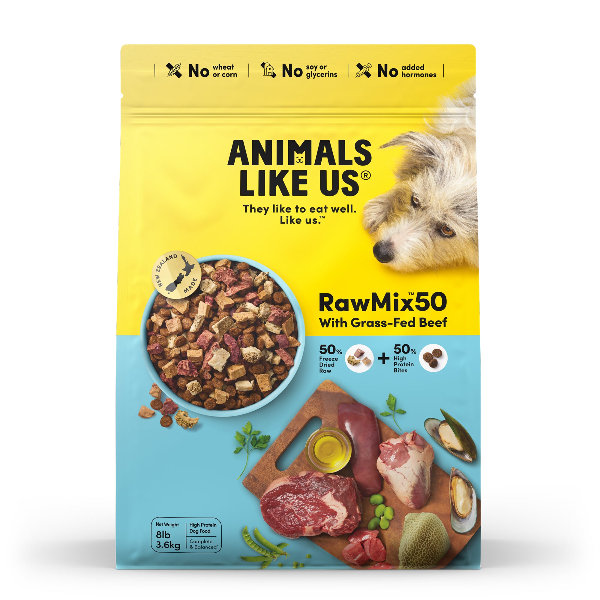 Animals Like Us RawMix50 with Grass-Fed Beef Dog Food