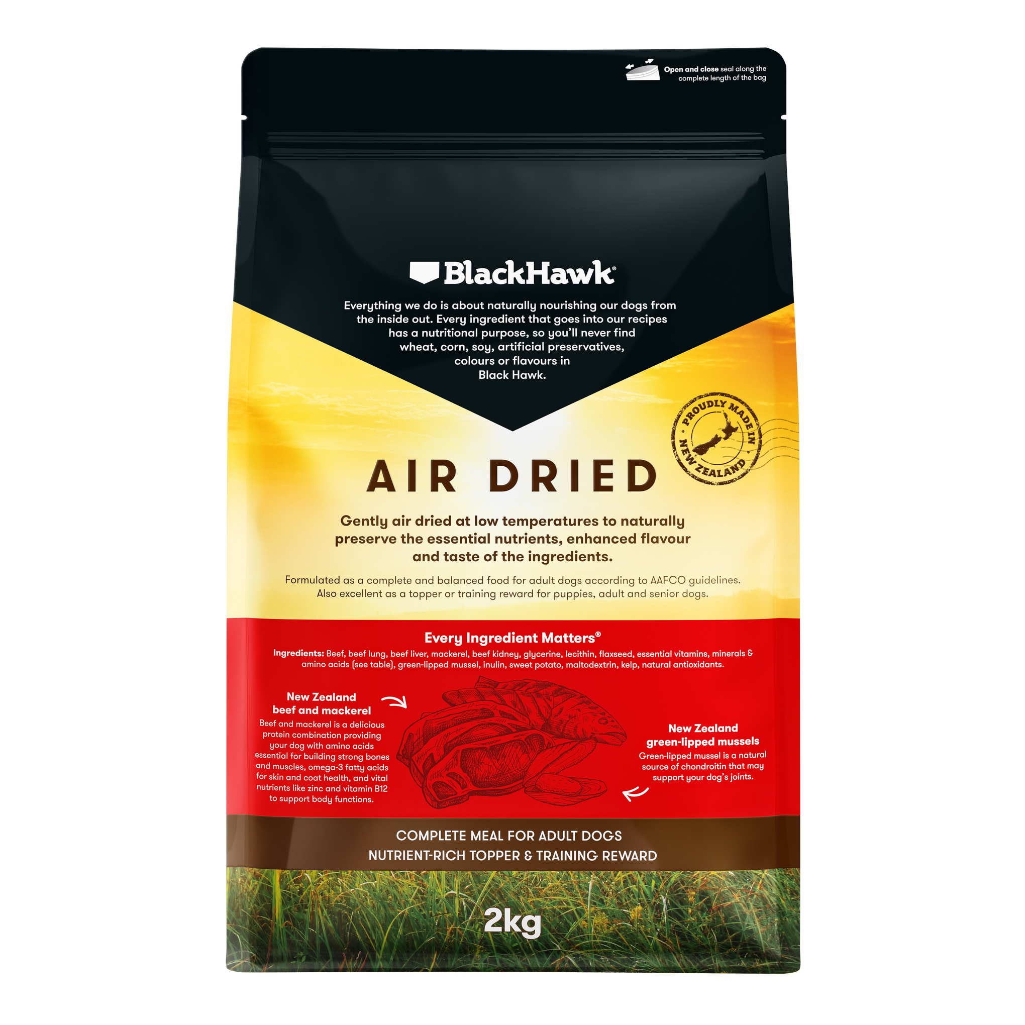 Black Hawk Air Dried Beef and Mackerel Dry Dog Food