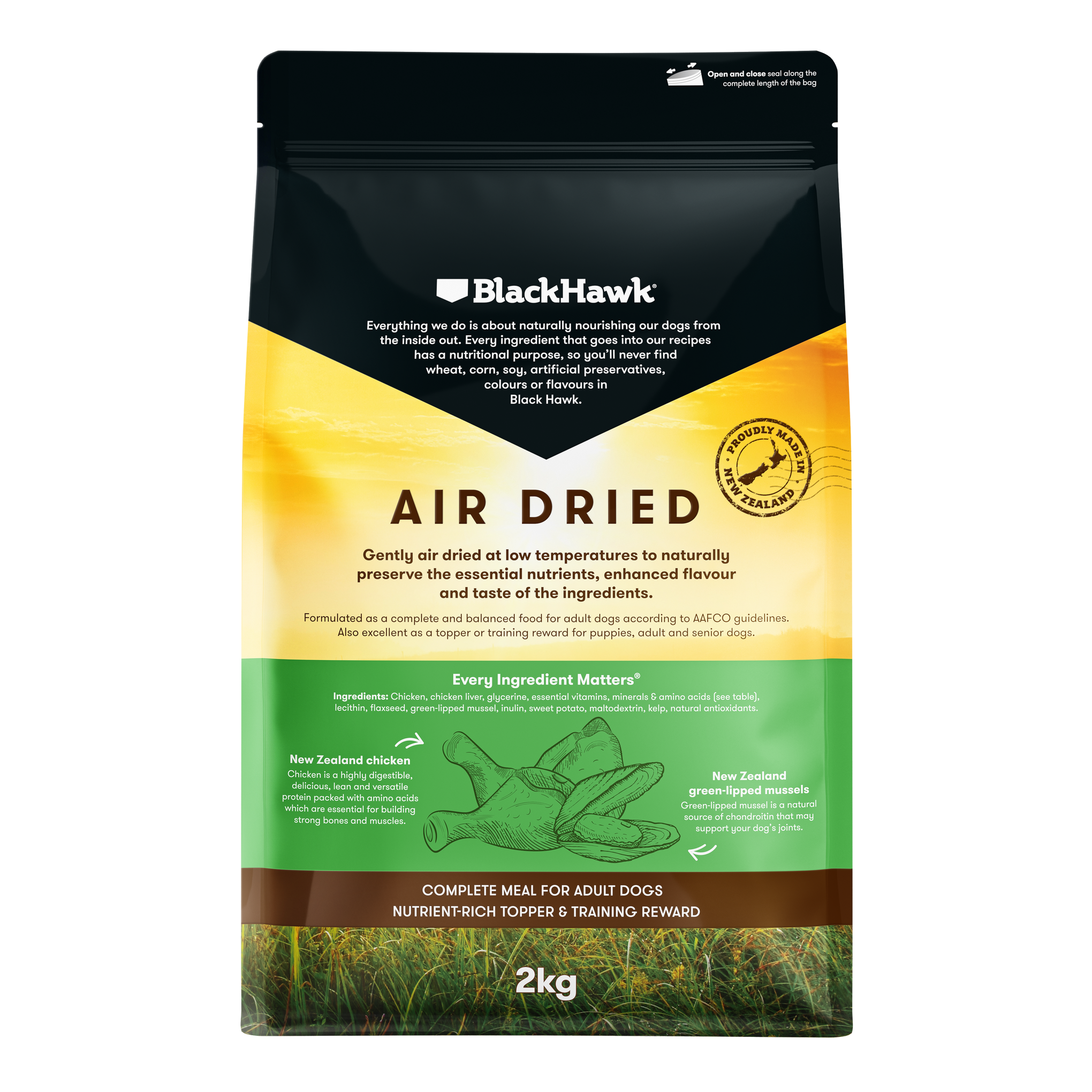 Black Hawk Air Dried Chicken Dry Dog Food