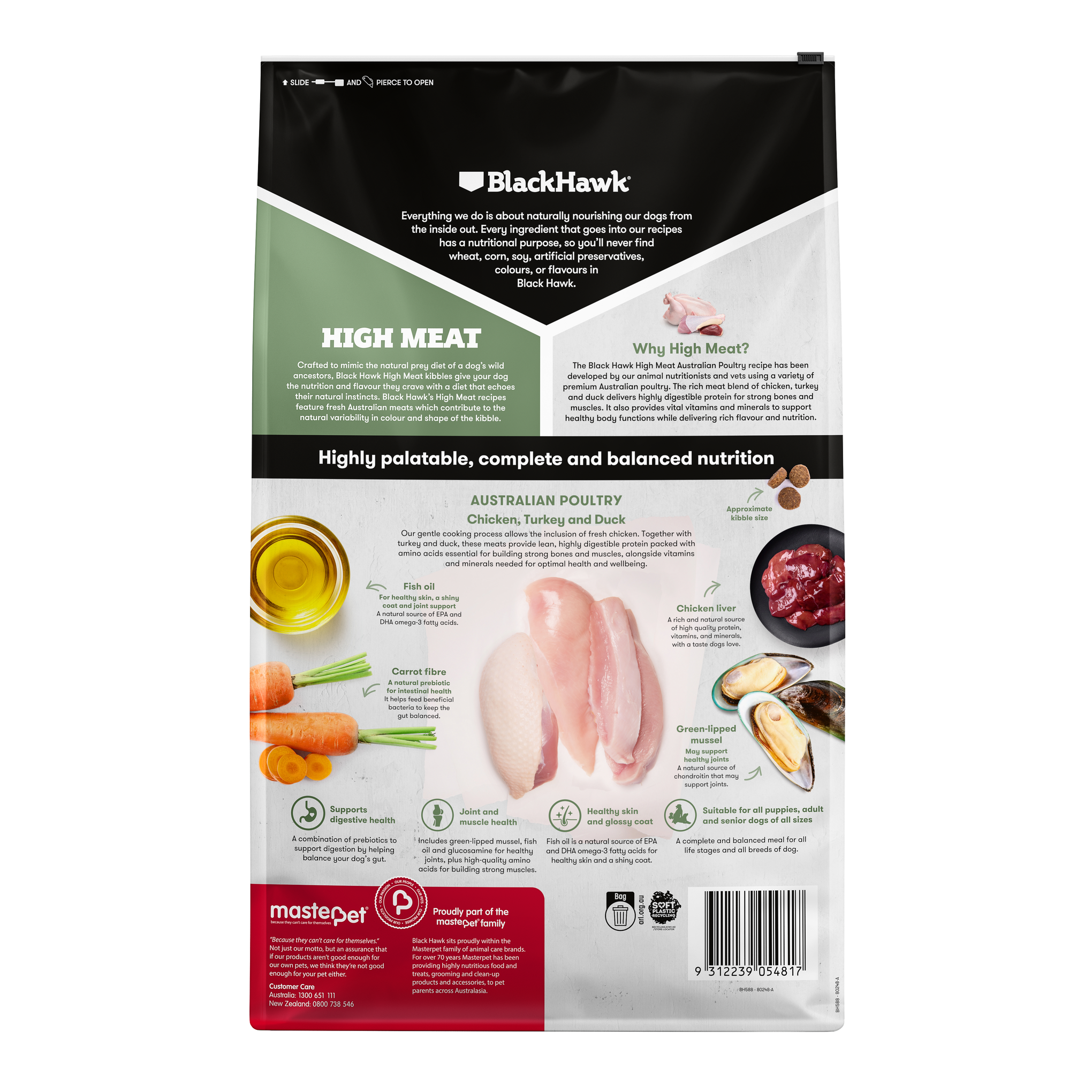 Black Hawk High Meat Australian Poultry Recipe Dry Dog Food