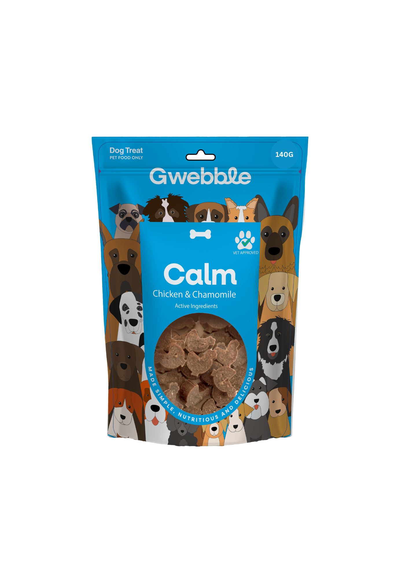 Gwebble Dog Treats Calm Chicken & Chamomile 140g