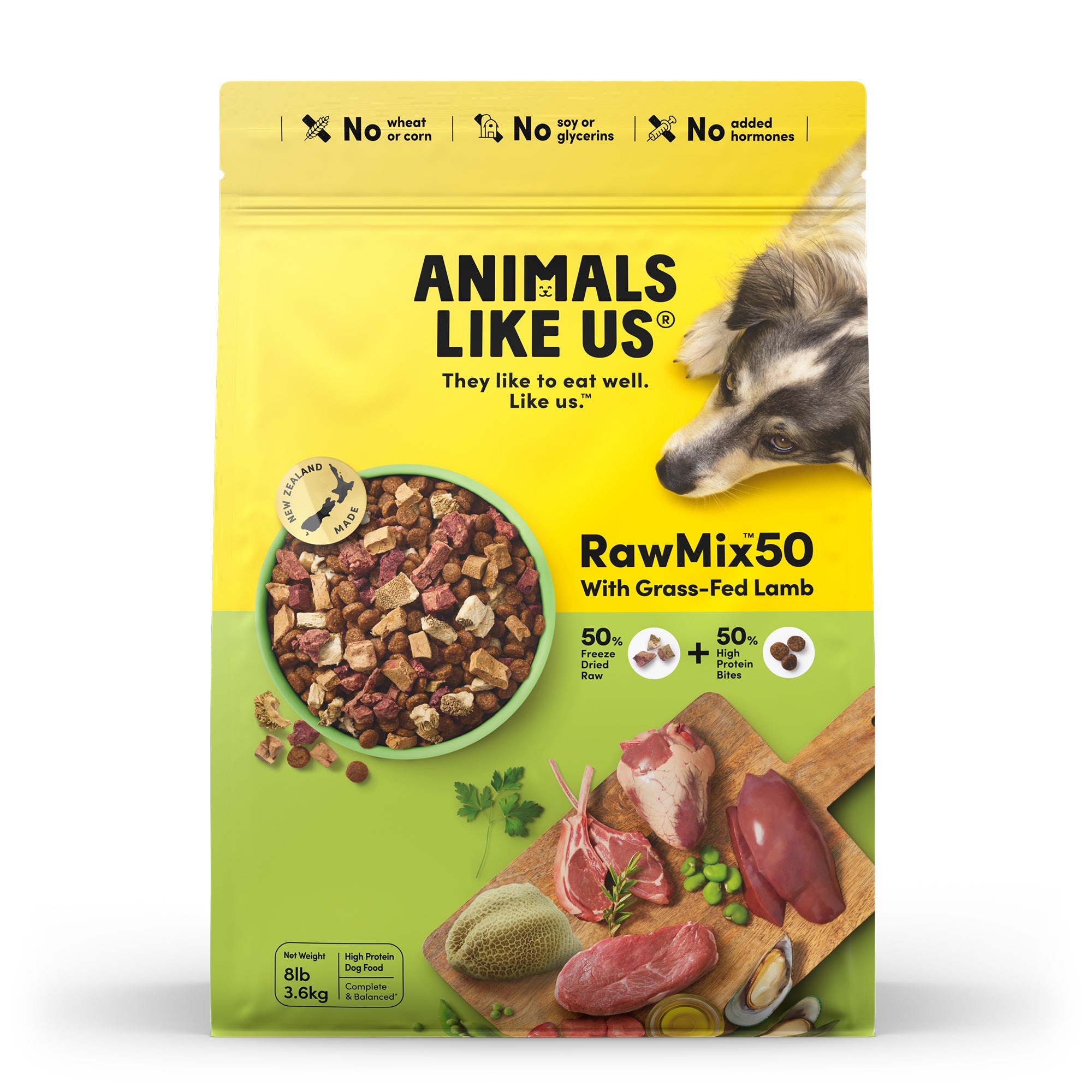 Animals Like Us RawMix50 with Grass-Fed Lamb Dog Food