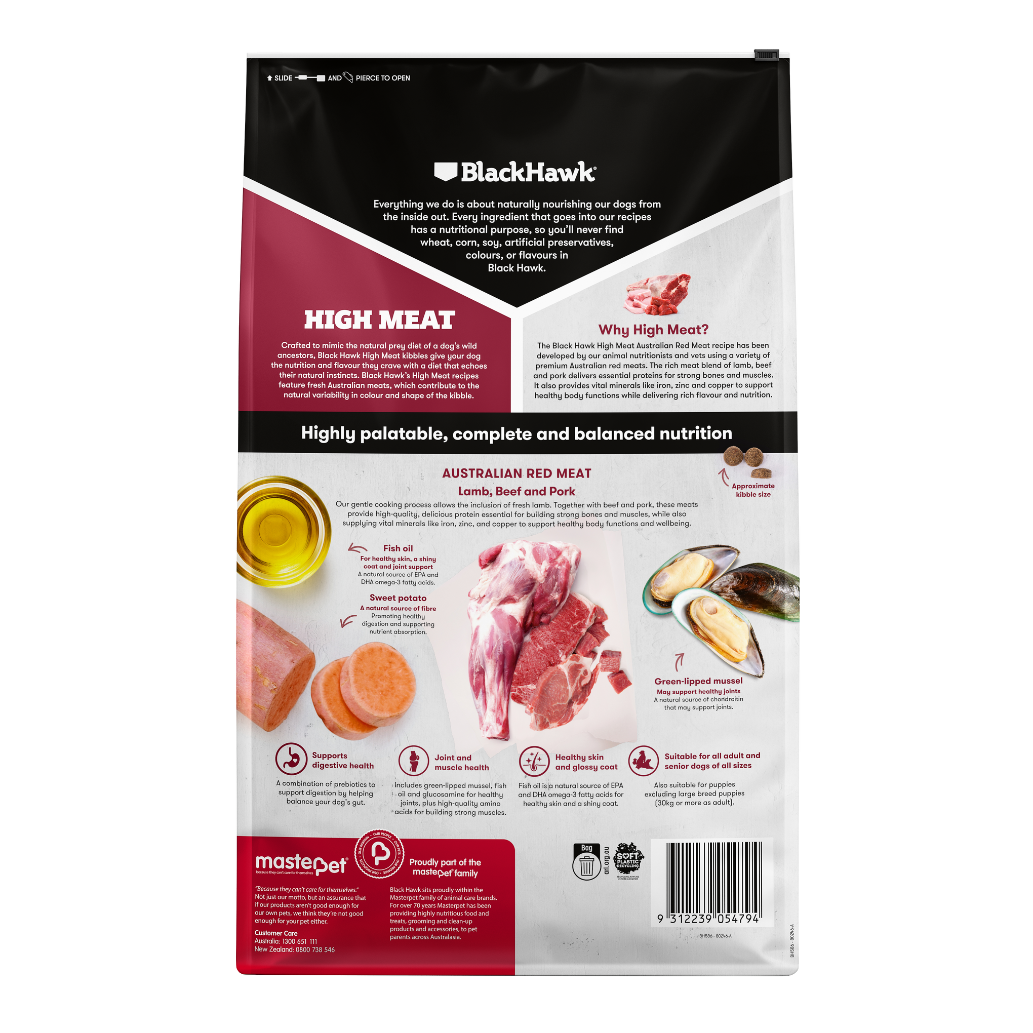 Black Hawk High Meat Australian Red Meat Recipe Dry Dog Food