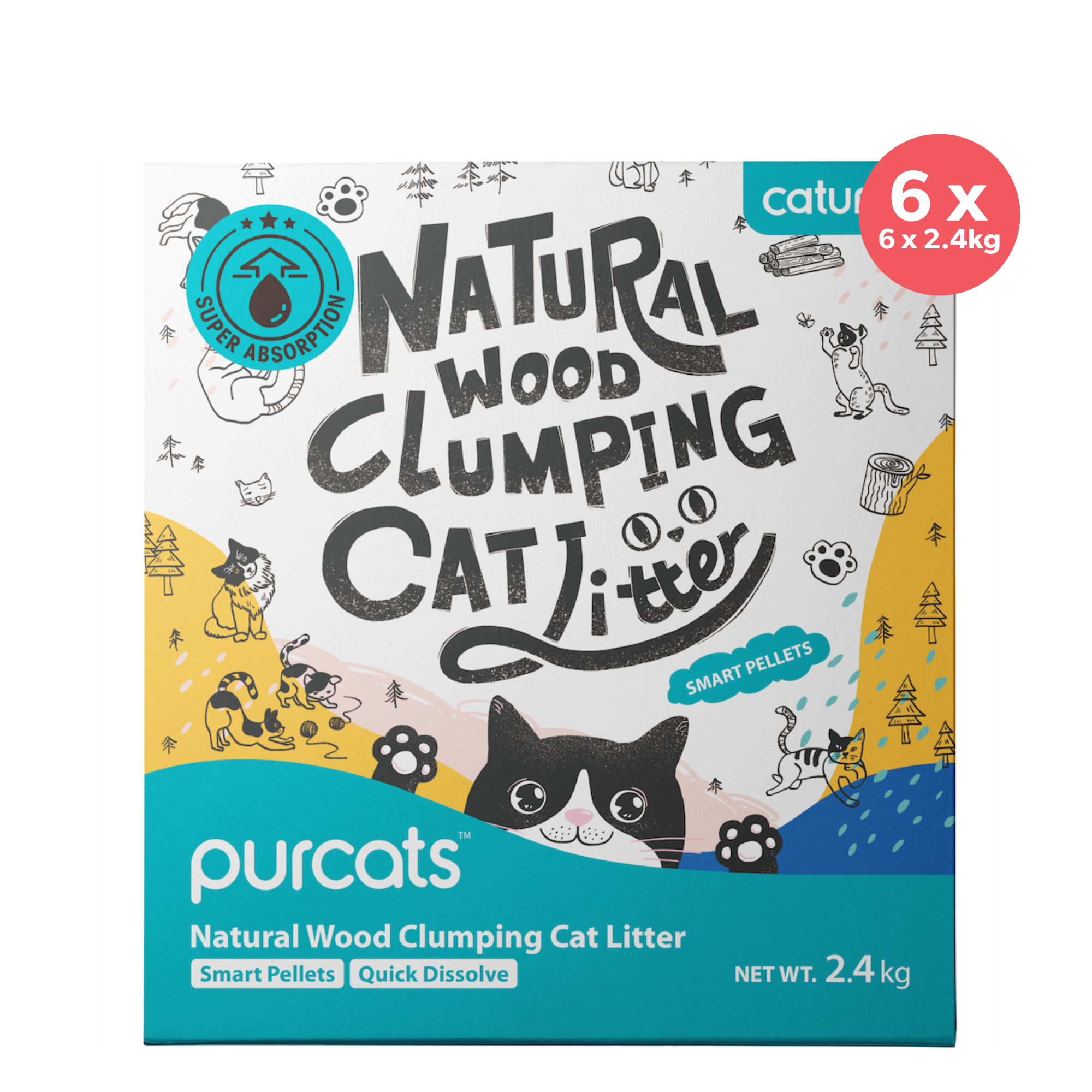 Cature Natural Wood Clumping Smart Pellets Cat Litter