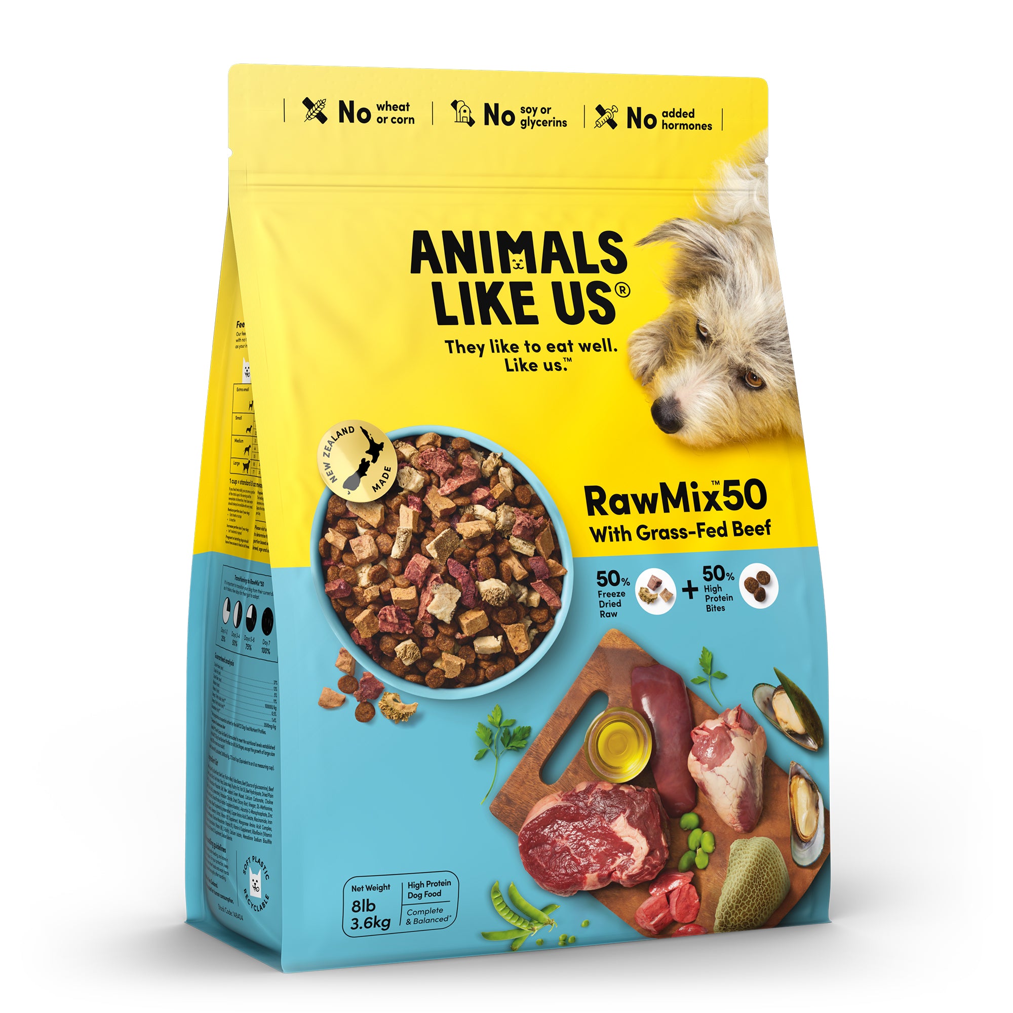 Animals Like Us RawMix50 with Grass-Fed Beef Dog Food