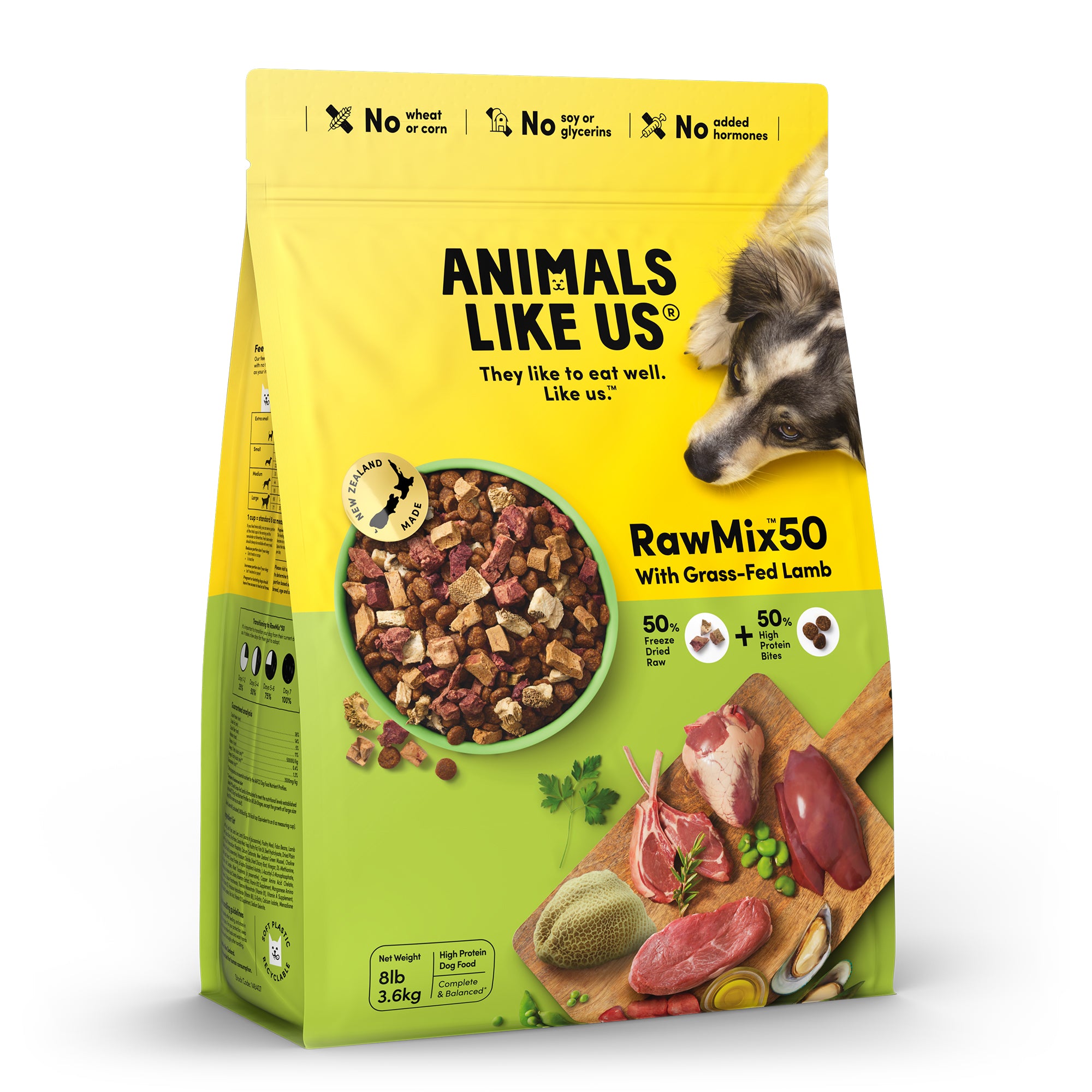 Animals Like Us RawMix50 with Grass-Fed Lamb Dog Food