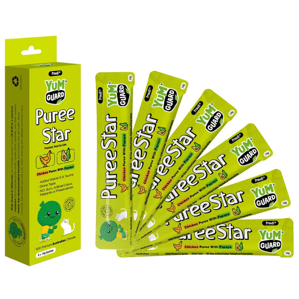 YumGuard Puree Star Chicken & Papaya Cat Treat 14g x 6