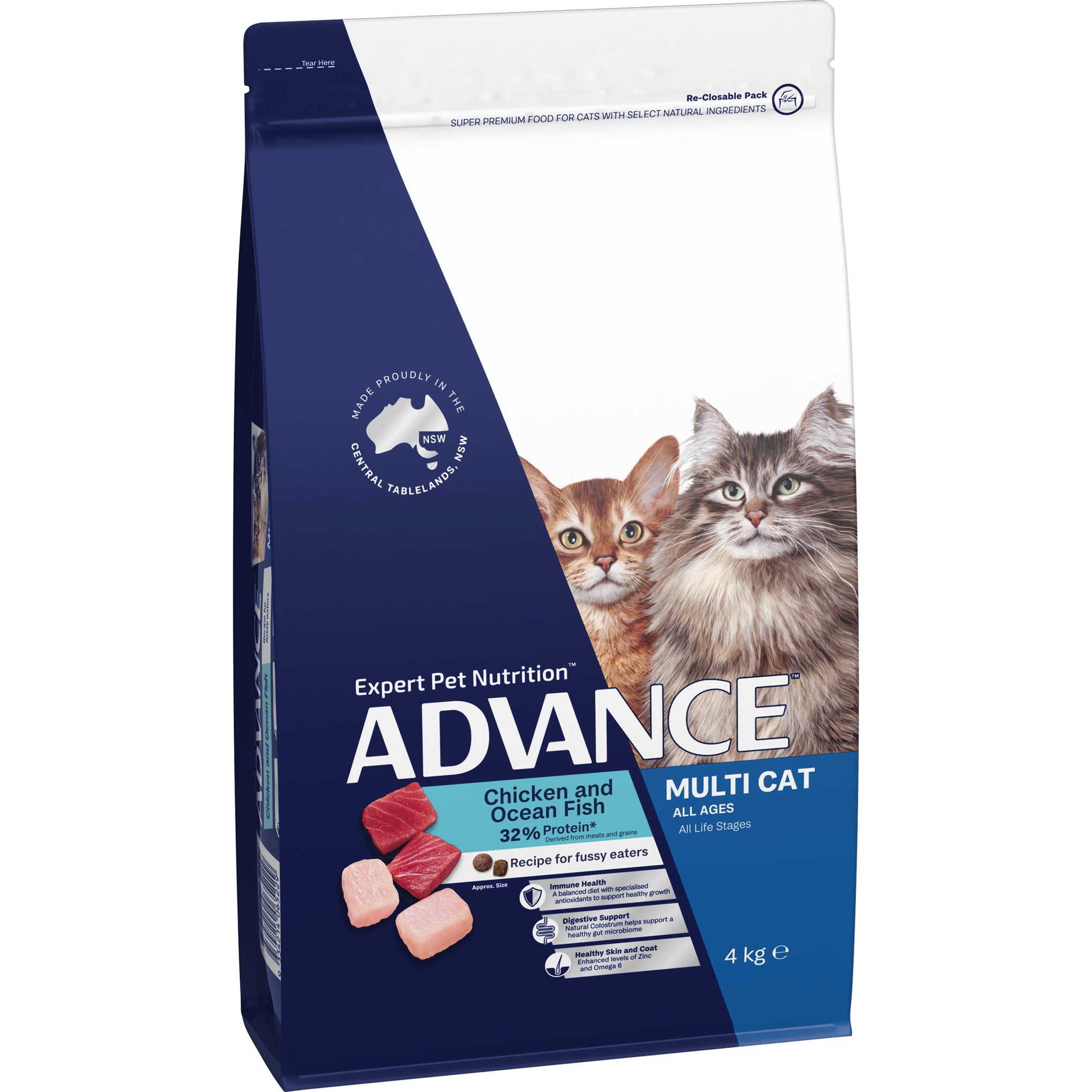 Advance Chicken and Ocean Fish Adult Dry Multi-Cat Food