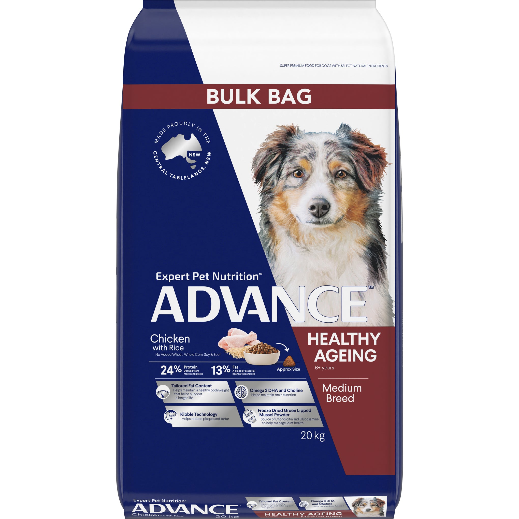 Advance Chicken and Rice Healthy Ageing Medium Breed Dry Dog Food