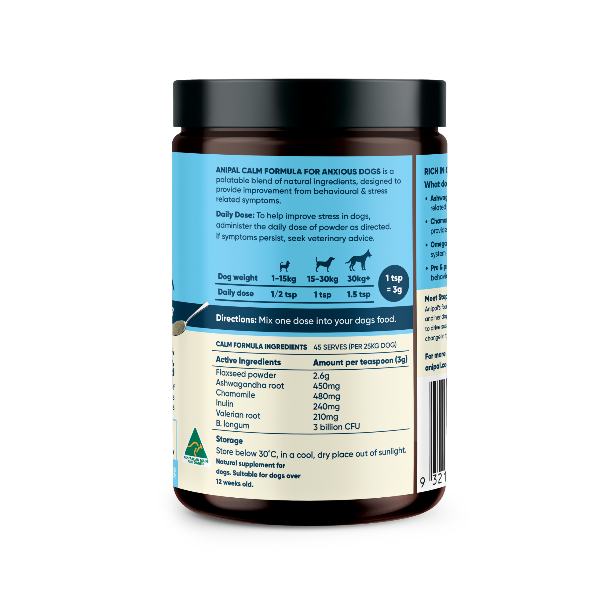Anipal Dog Calm Formula Powder Meal Topper 135g