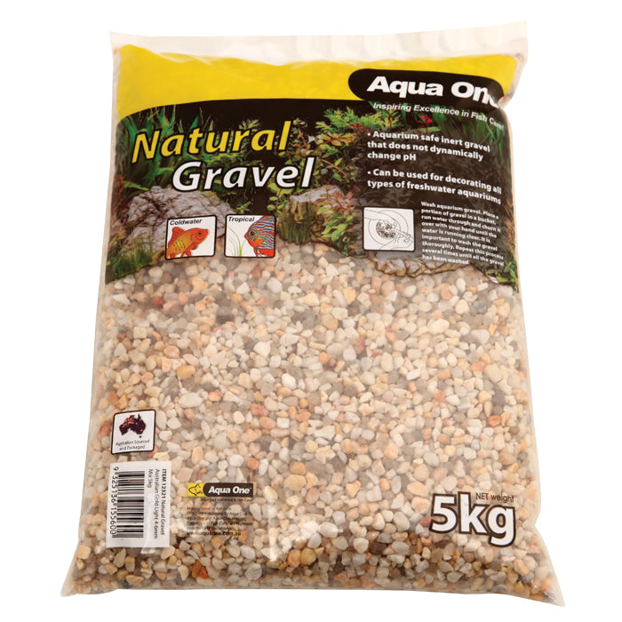 Aqua One Natural Gravel Australian Gold Light 4-6mm Mix