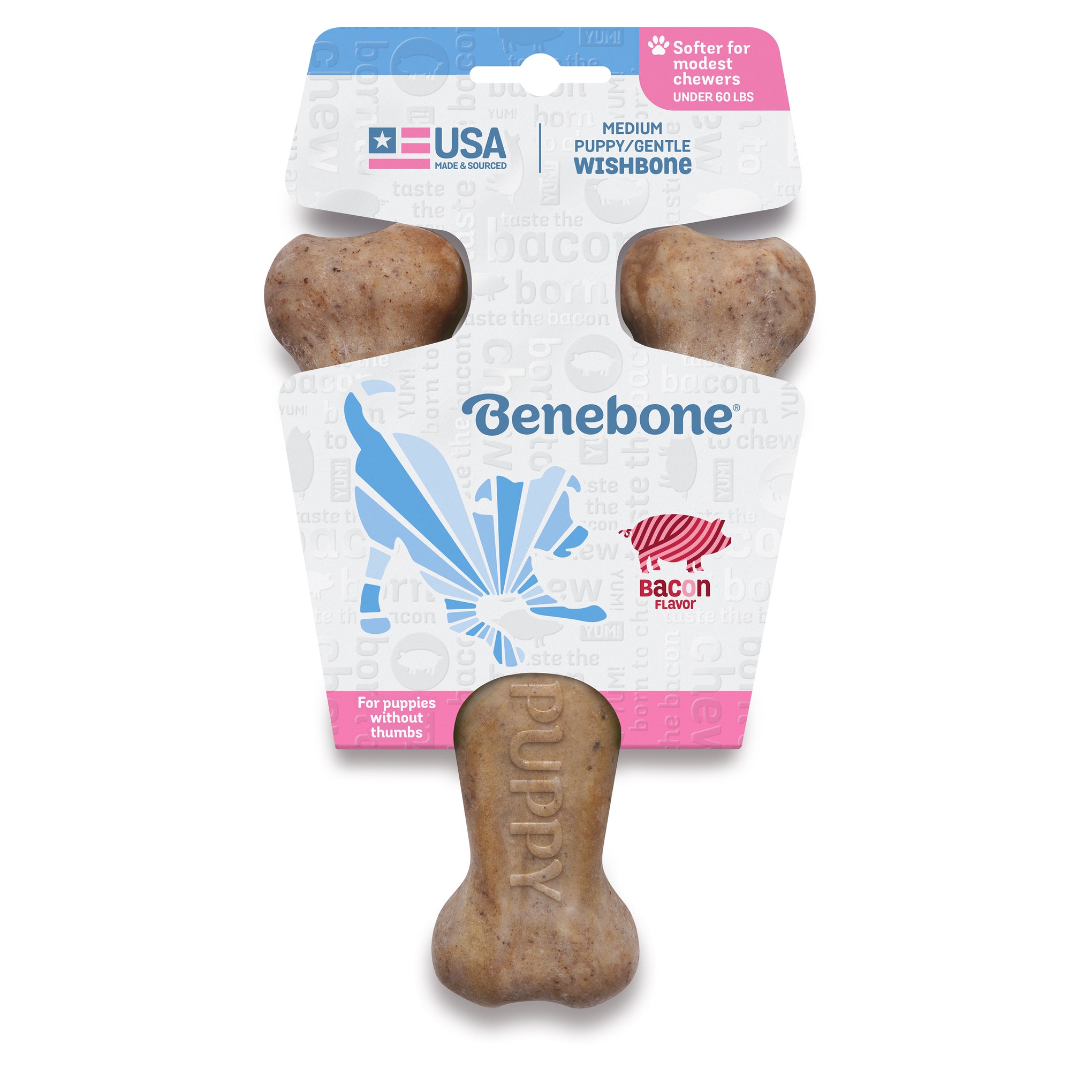 Benebone Wishbone Bacon Puppy Toy