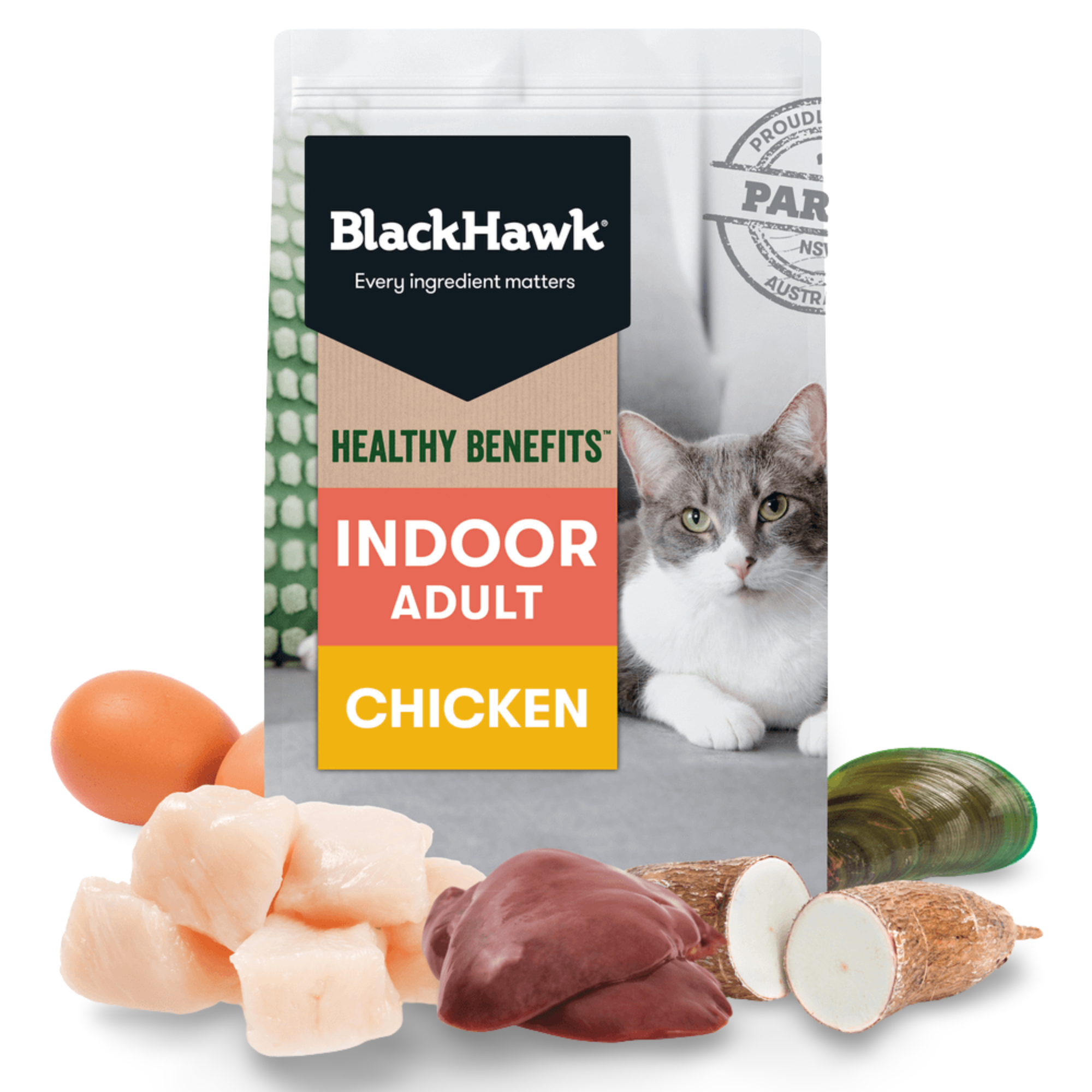 Black Hawk Adult Healthy Benefits Indoor Chicken Dry Cat Food 4kg
