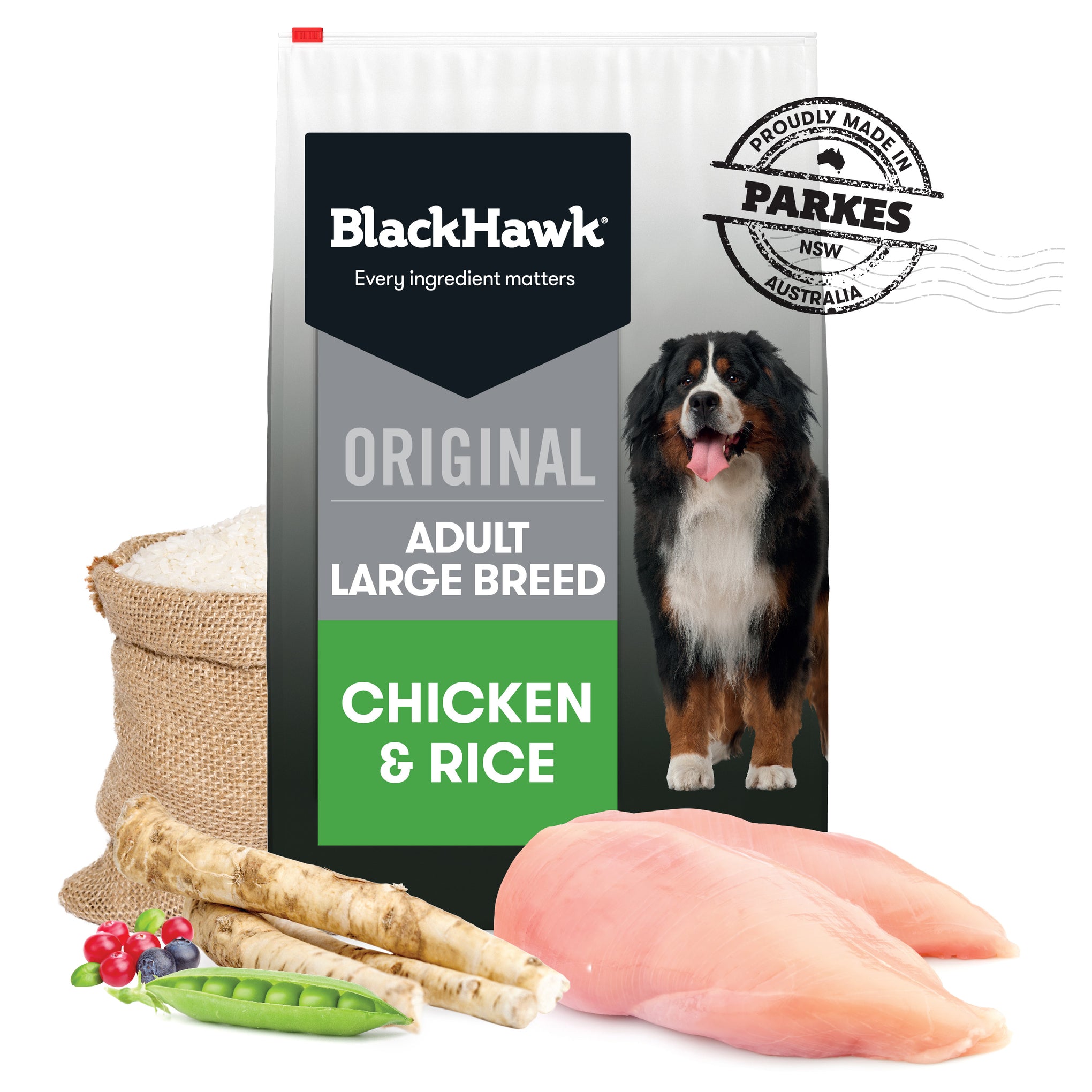 Black Hawk Original Adult Large Breed Chicken and Rice Dry Dog Food 20kg