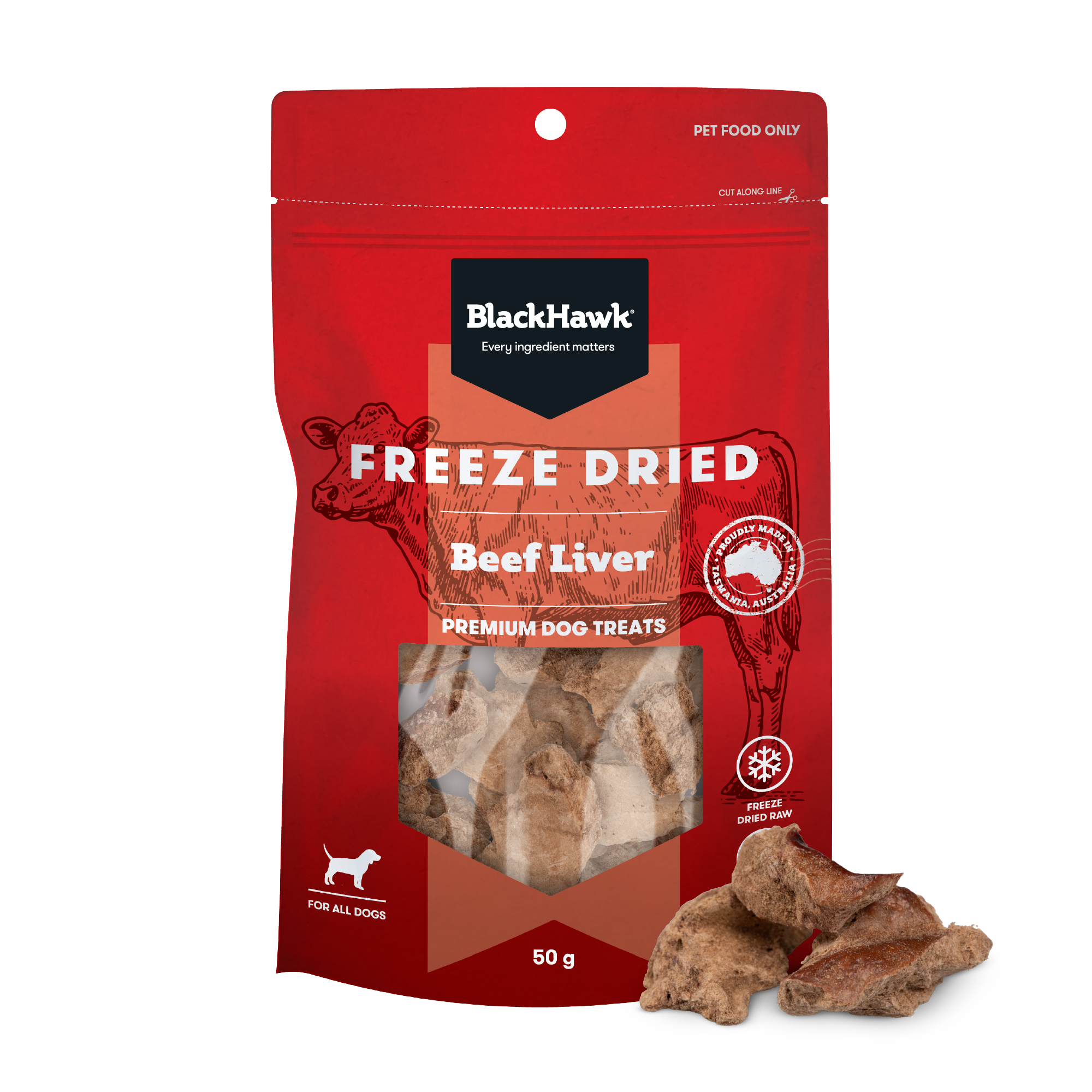 Black Hawk Freeze Dried Beef Liver Dog Treat 50g