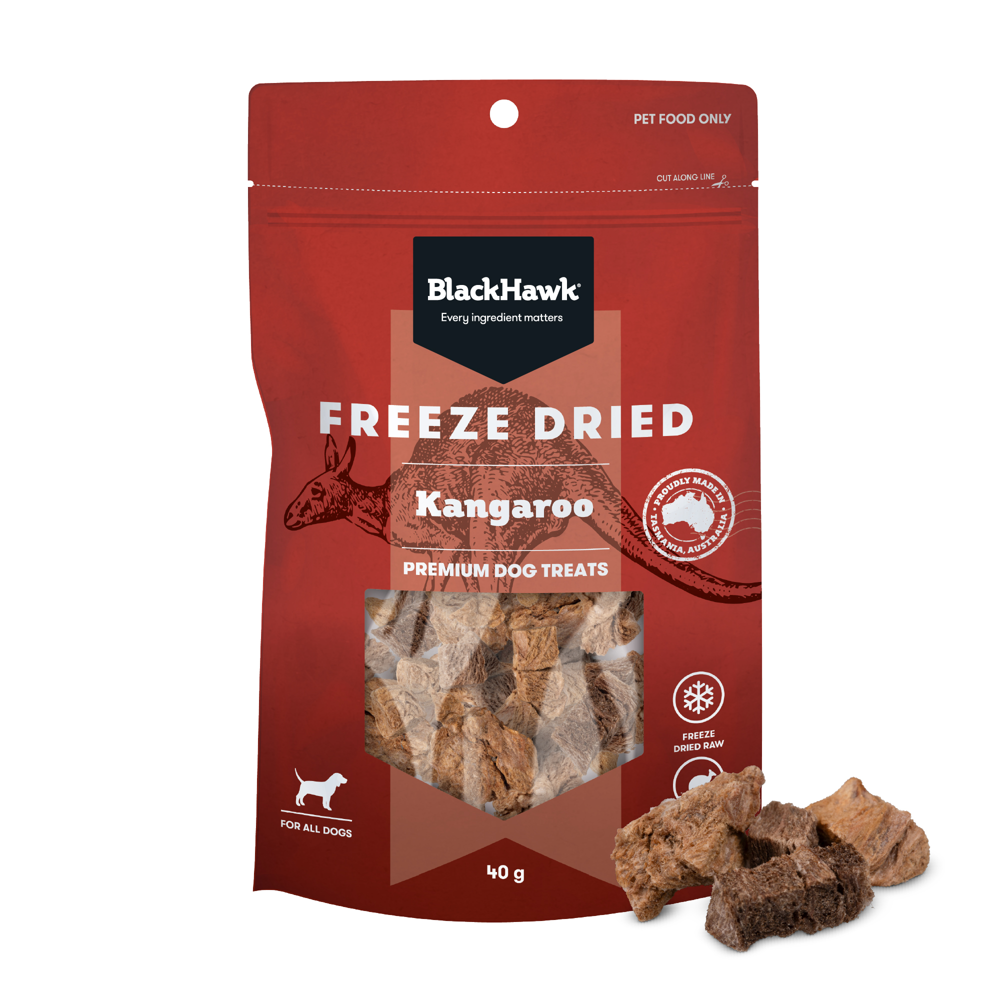 Black Hawk Freeze Dried Kangaroo Dog Treat 40g