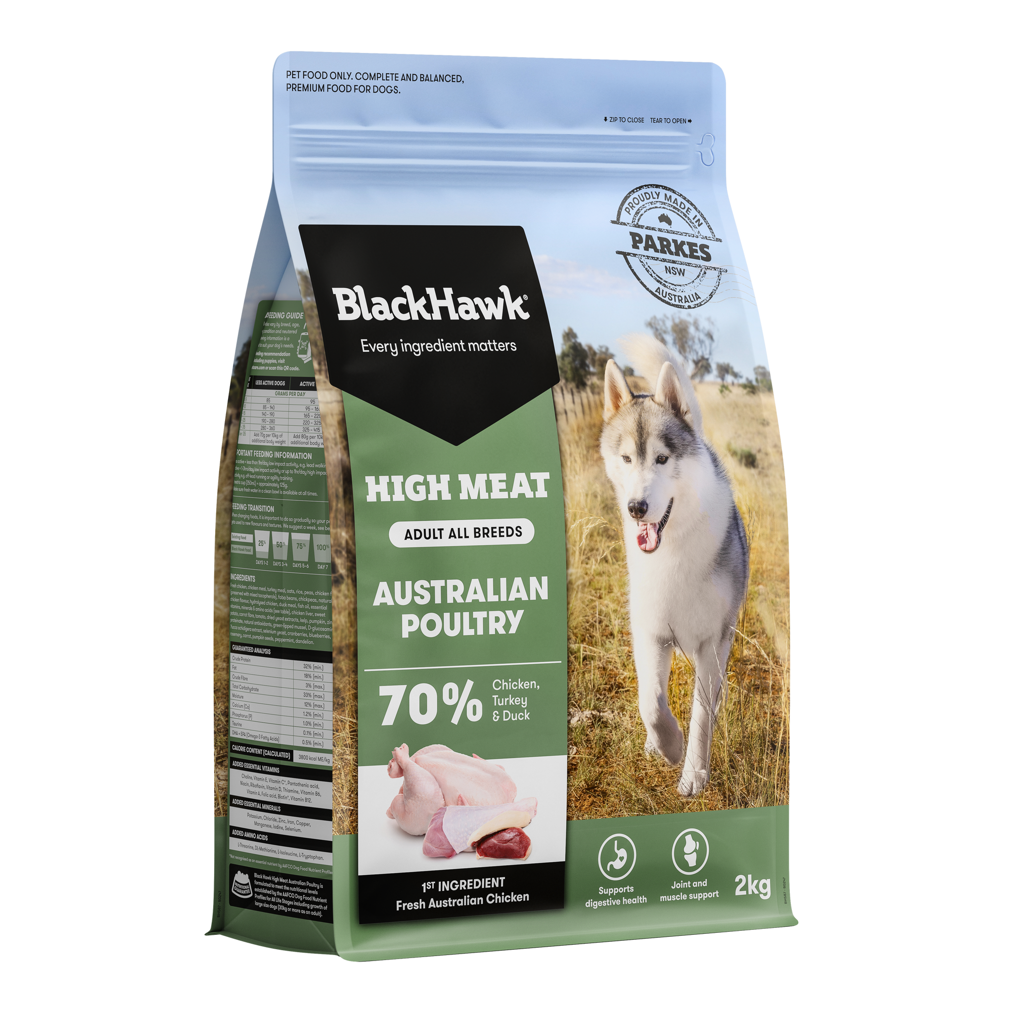 Black Hawk High Meat Australian Poultry Recipe Dry Dog Food