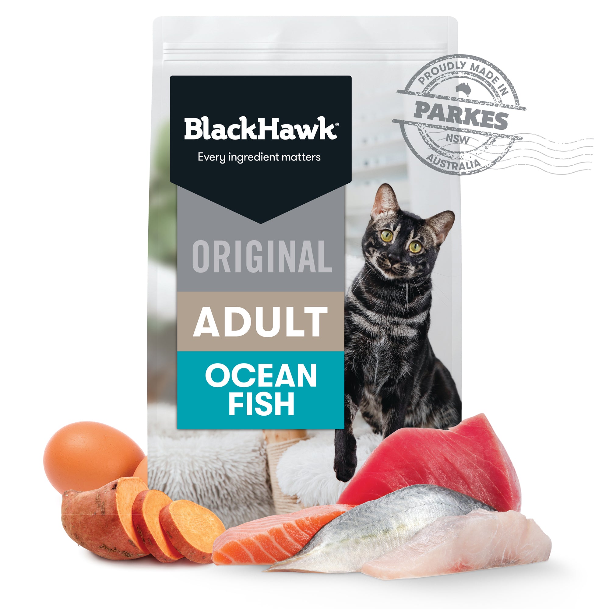 Black Hawk Original Adult Ocean Fish Dry Cat Food  4kg