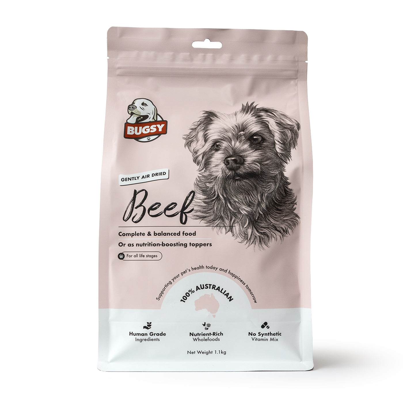 Bugsy Air Dried Dog Food Beef