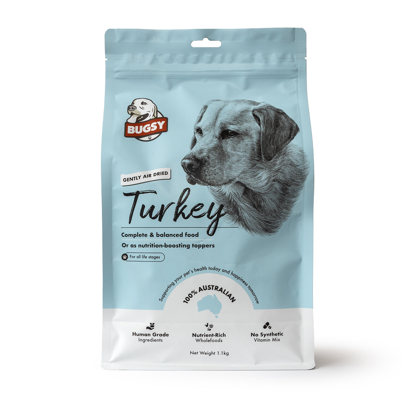 Bugsy Air Dried Dog Food Turkey