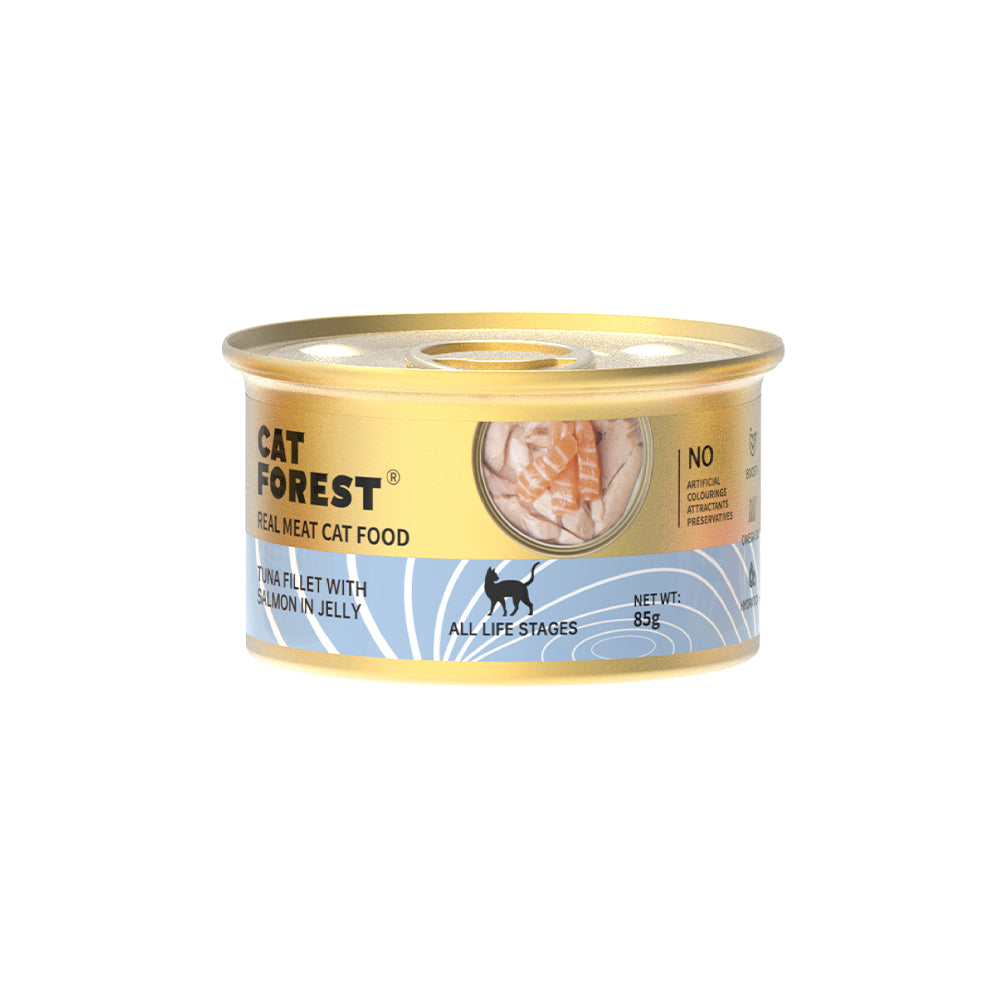 CAT FOREST Tuna White Meat with Salmon in Jelly Cat Wet Food 85g x 24
