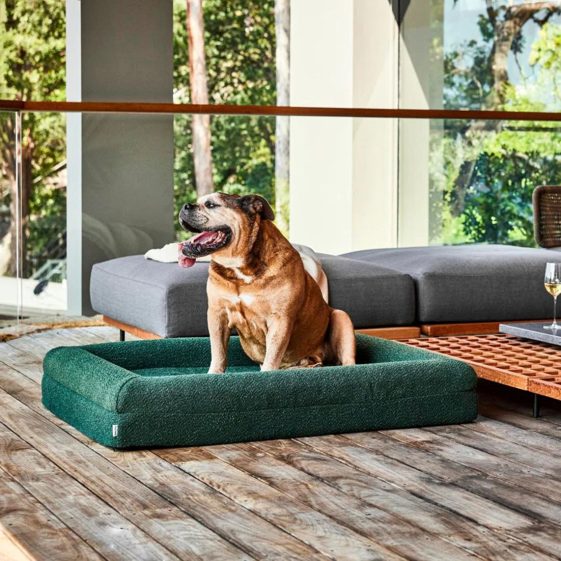 Dazy Dog Bed Cover Boucle Forest Green