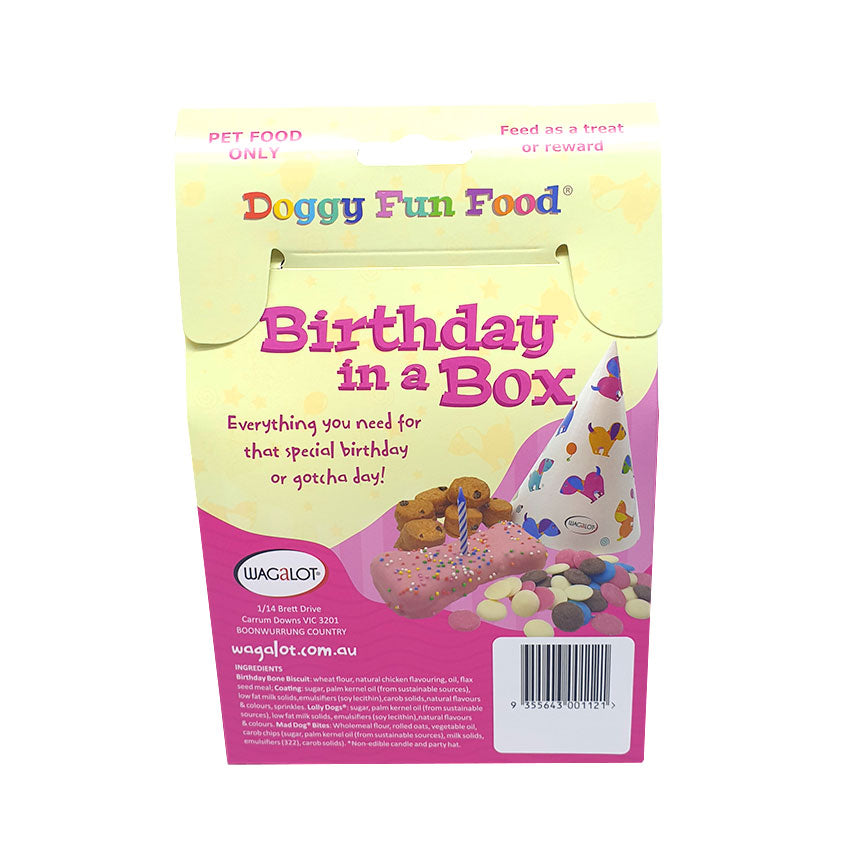Doggy Fun Food Birthday in a Box Dog Treats Pink