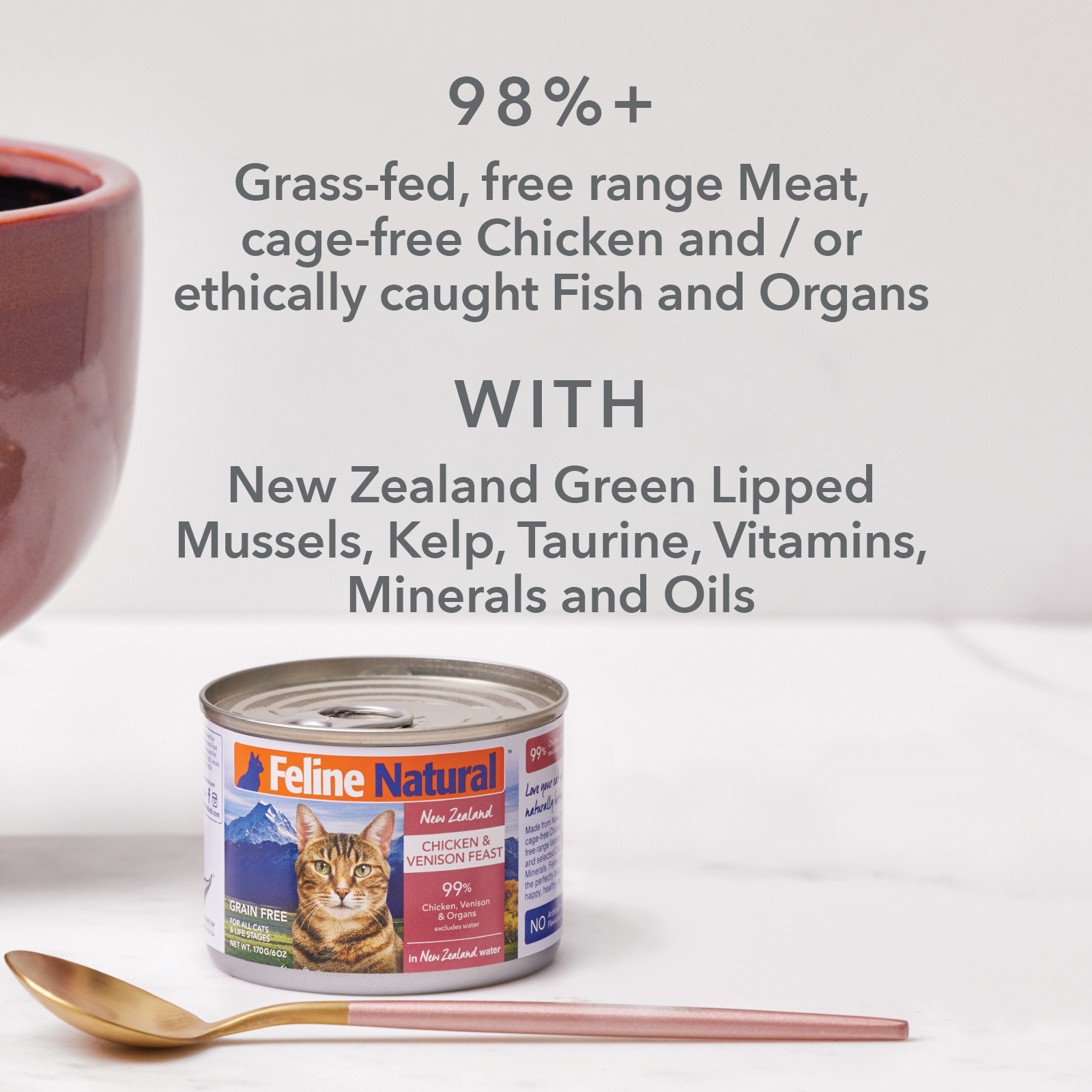 Feline Natural BPA Free & Gelatin Free Canned Cat Food Chicken 170g x 24